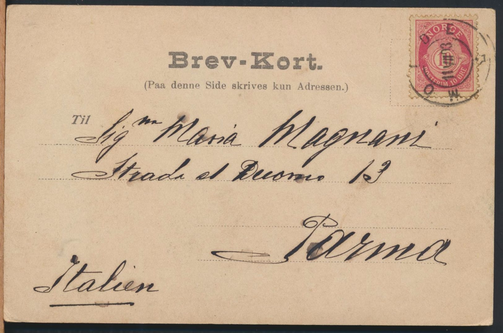 °°° 6472- NORWAY - BISPEN , KONGEN OG DRONNINGEN - 1903 With Stamps °°° - Norwegen