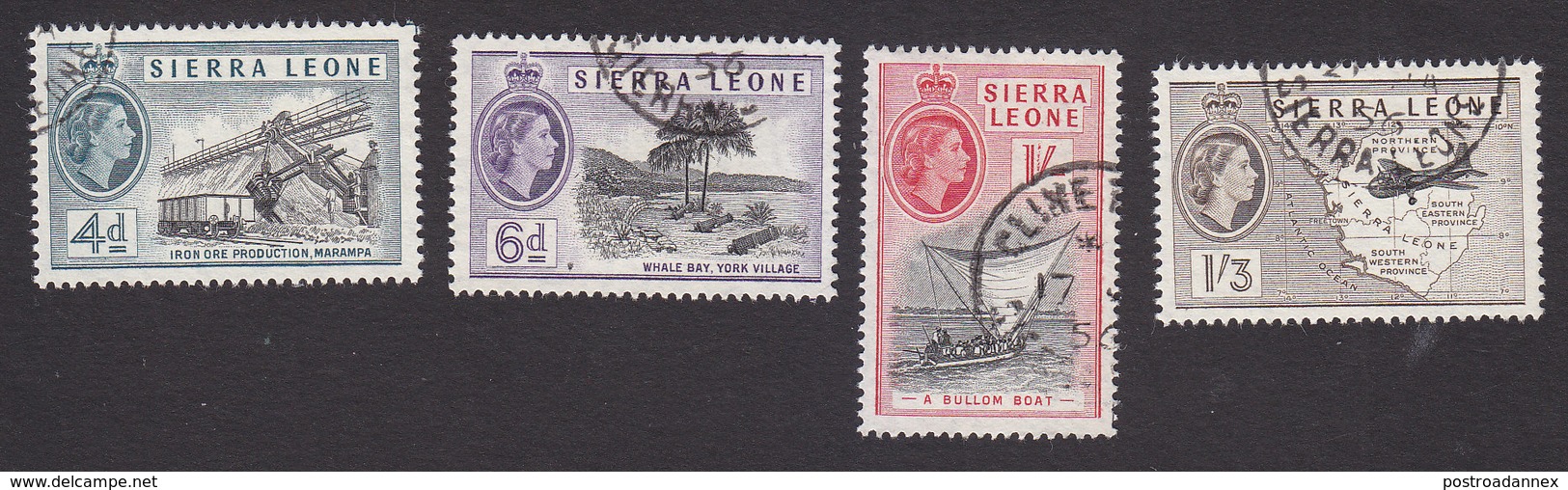 Sierra Leone, Scott #200-203, Used, Queen Elizabeth II, Issued 1956 - Sierra Leone (...-1960)