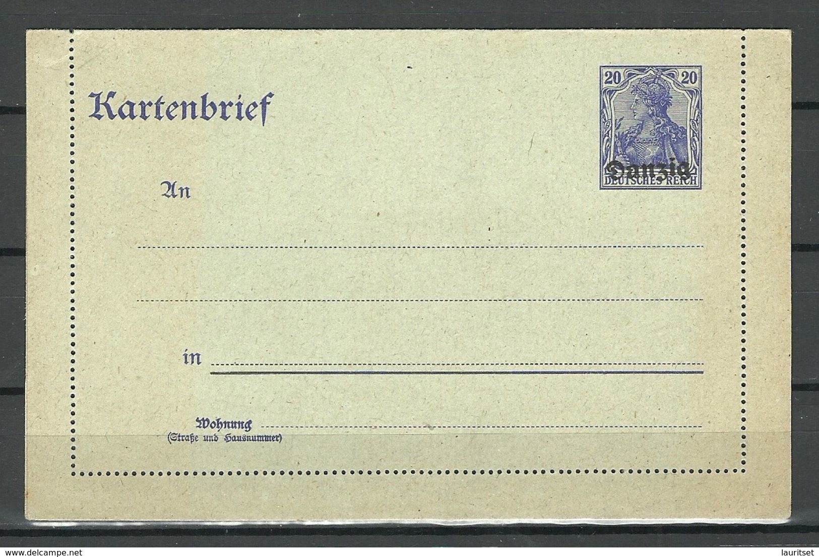 Deutschland DANZIG Ca 1920 Kartenbrief Ungebraucht/sauber - Sonstige & Ohne Zuordnung