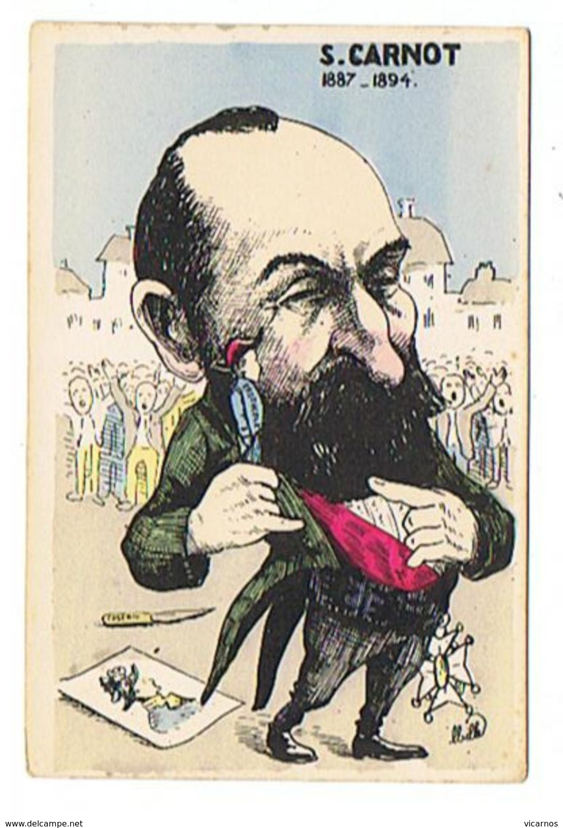 CPA ILLUSTRATEUR MILLE  S. CARNOT 1887 1894  Caricature Politique - Mille
