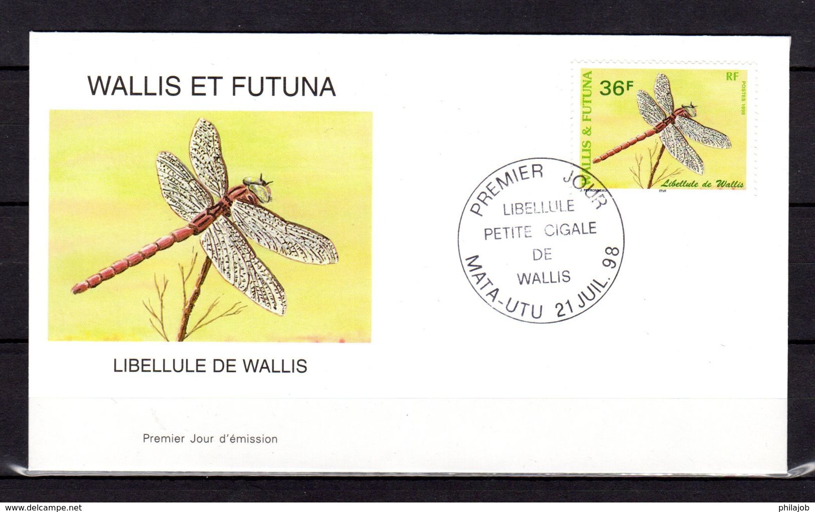 WALLIS ET FUTUNA 1998 : Enveloppe 1er Jour : " LA LIBELLULE / MATA - UTU Le 21-07-1998 " N° YT 522. Parf état. FDC - Autres & Non Classés