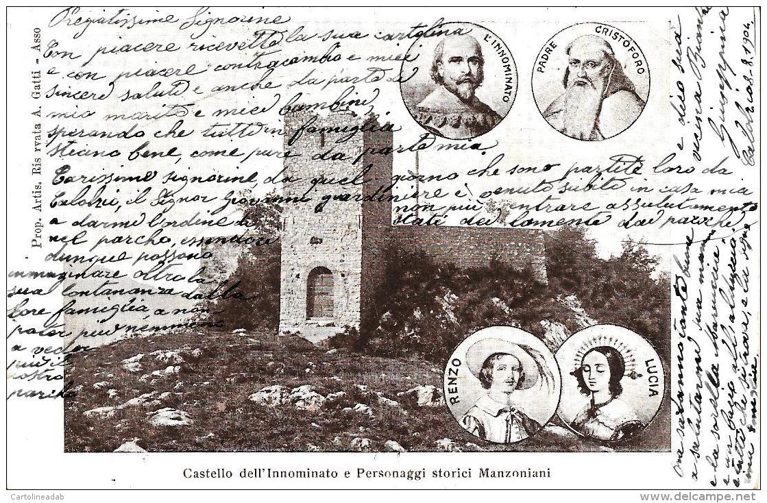 [DC9110] CPA - CASTELLO DELL&acute;INNOMINATO E PERSONAGGI STORICI MANZONIANI - Viaggiata 1904 - Old Postcard - Cuentos, Fabulas Y Leyendas