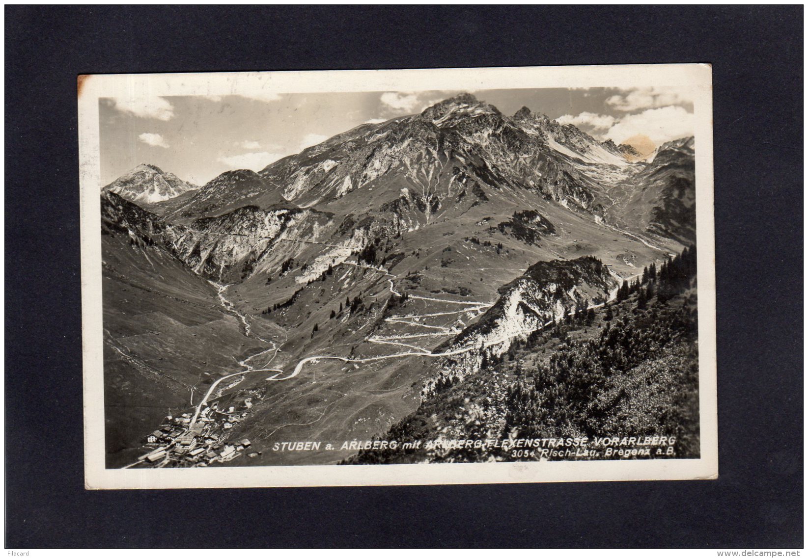 72343    Austria,   Stuben  A. Arlberg  Mit  Arlberg-Flexenstrasse-Vorarlberg,  VG  1935 - Stuben