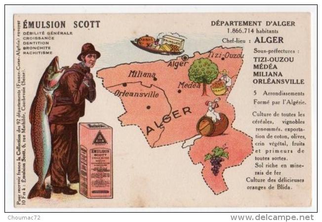 Carte Géographique, Emulsion Scott, Département Algérie Alger - Autres & Non Classés