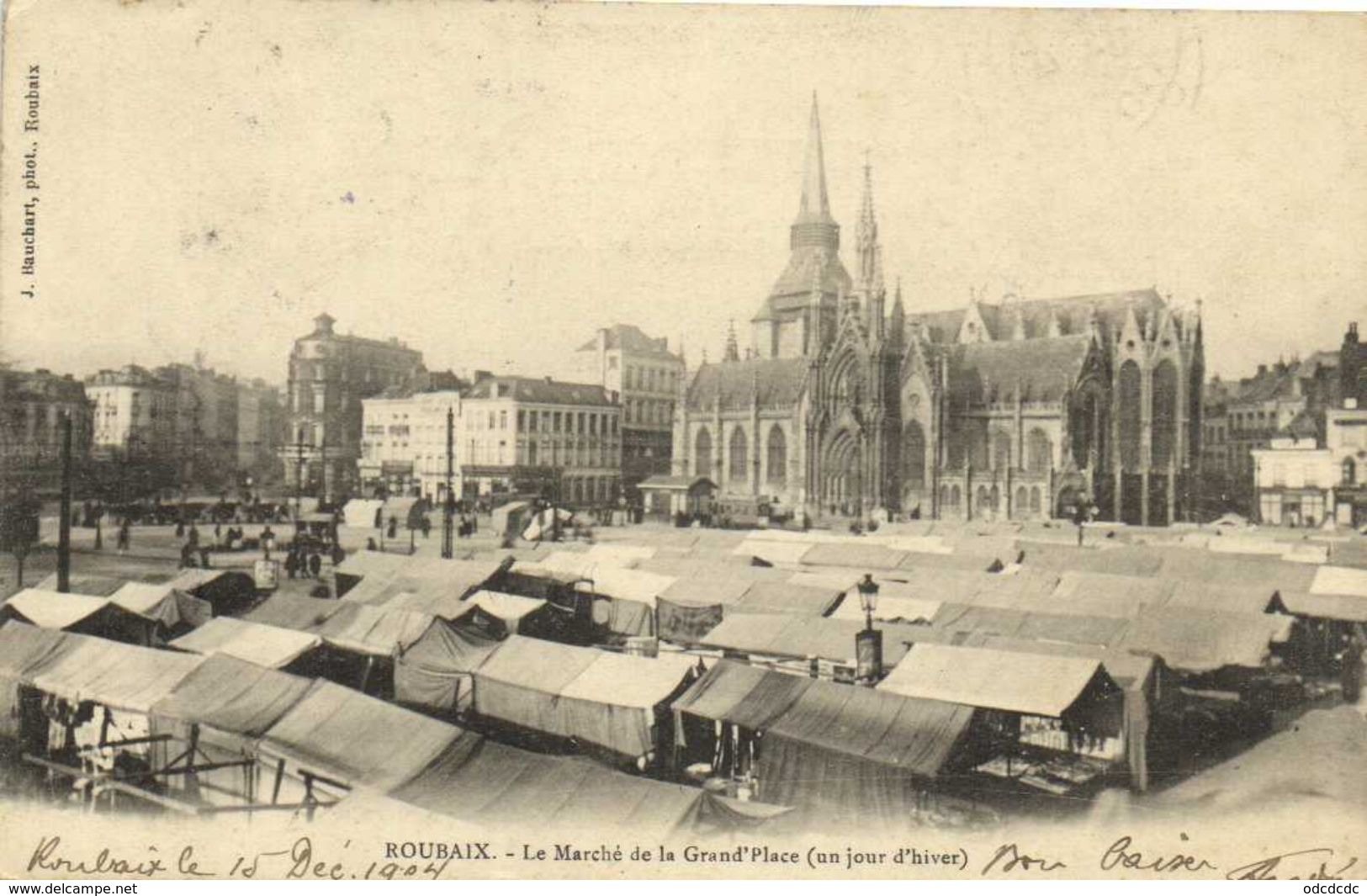 ROUBAIX  Le Marché De La Grand' Place (un Jour D'hiver)   Recto Verso - Roubaix