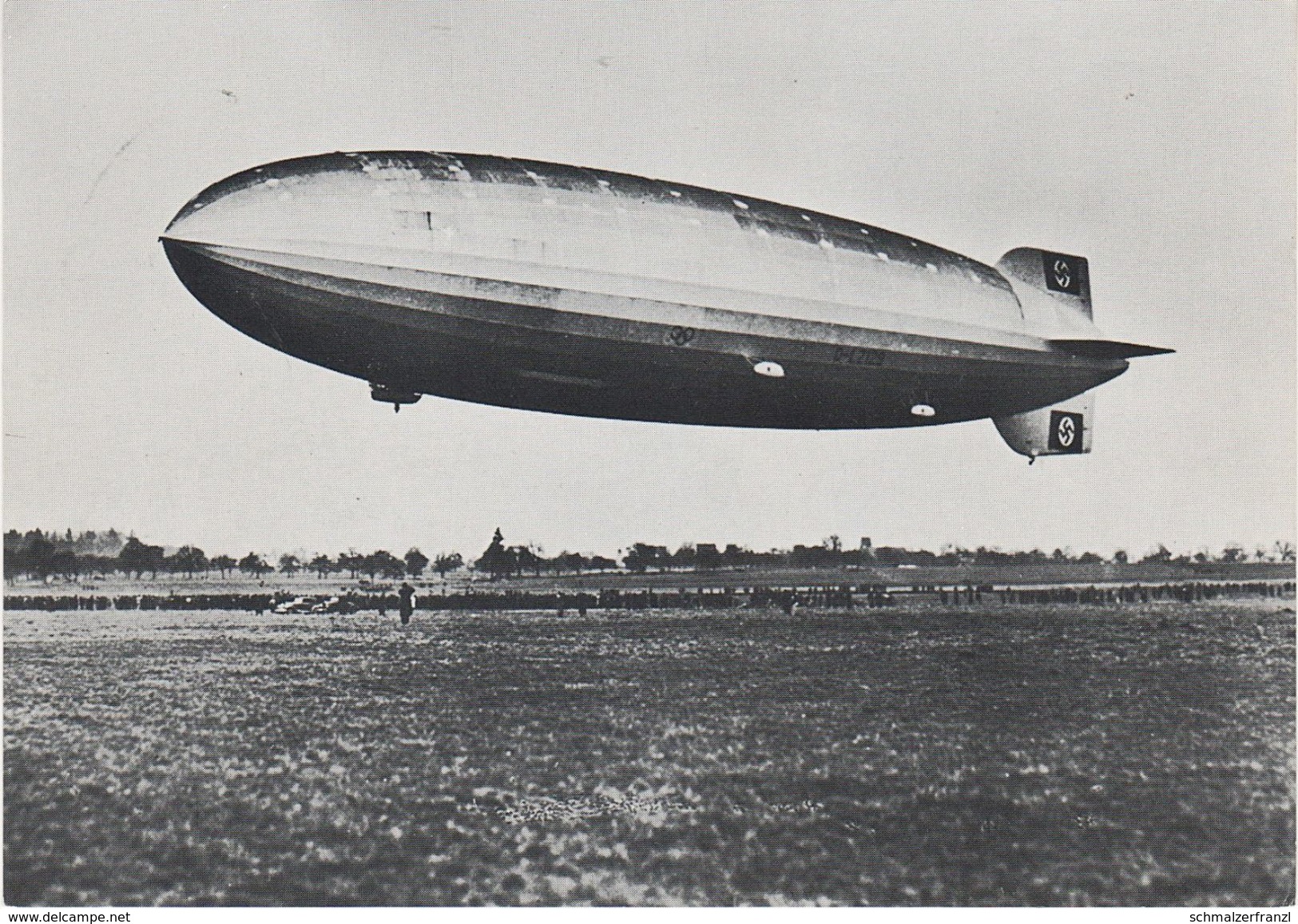 AK Luftschiff LZ 129 Hindenburg Aufstieg NS Flagge 1. Nordamerikafahrt 1937 Lakehurst Zeppelin Parseval Luftkreuzer - Zeppeline