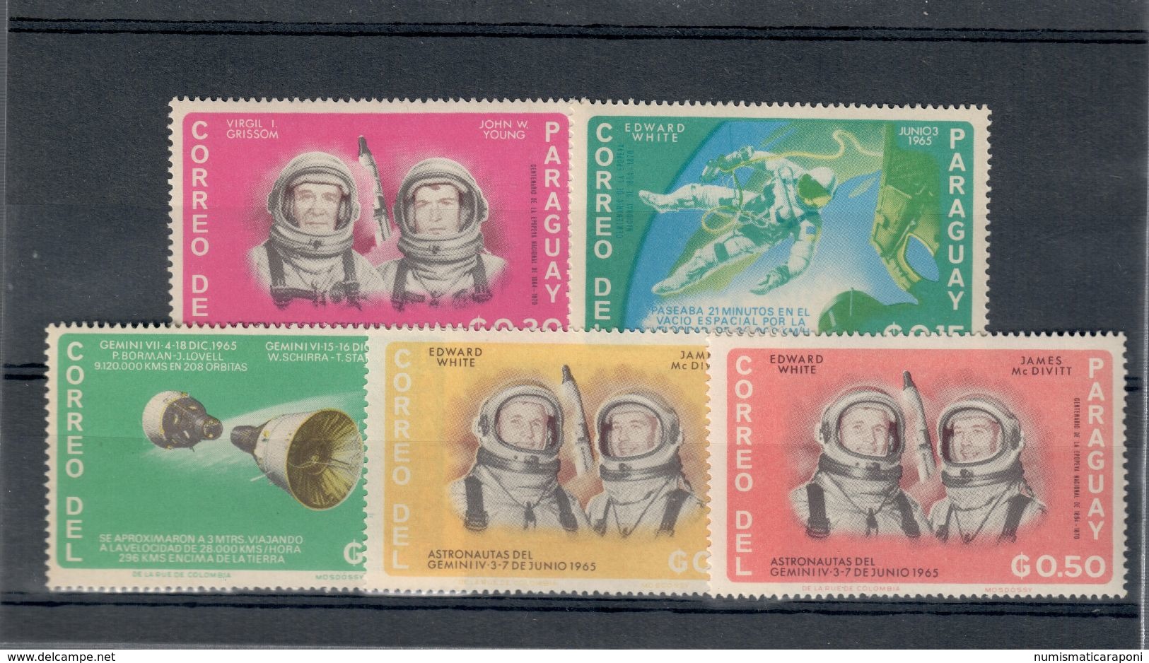 Paraguay 1965 Gemini IV 5 Valori Fra.1031 - Paraguay