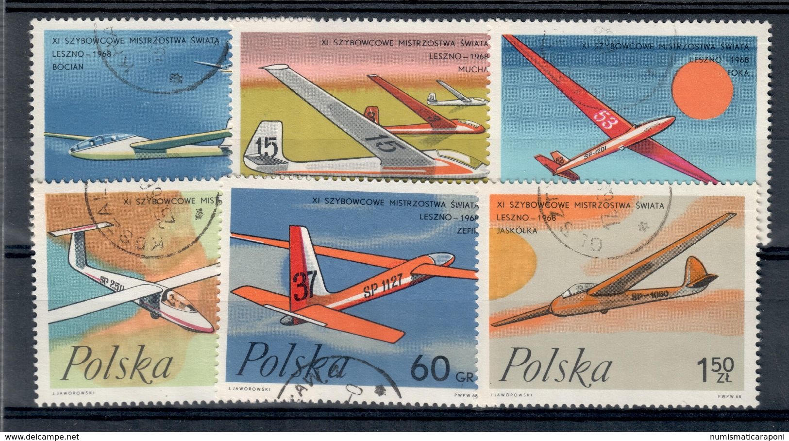 Polonia 1968 Aviazione 6 Valori Fra.1032 - Usati