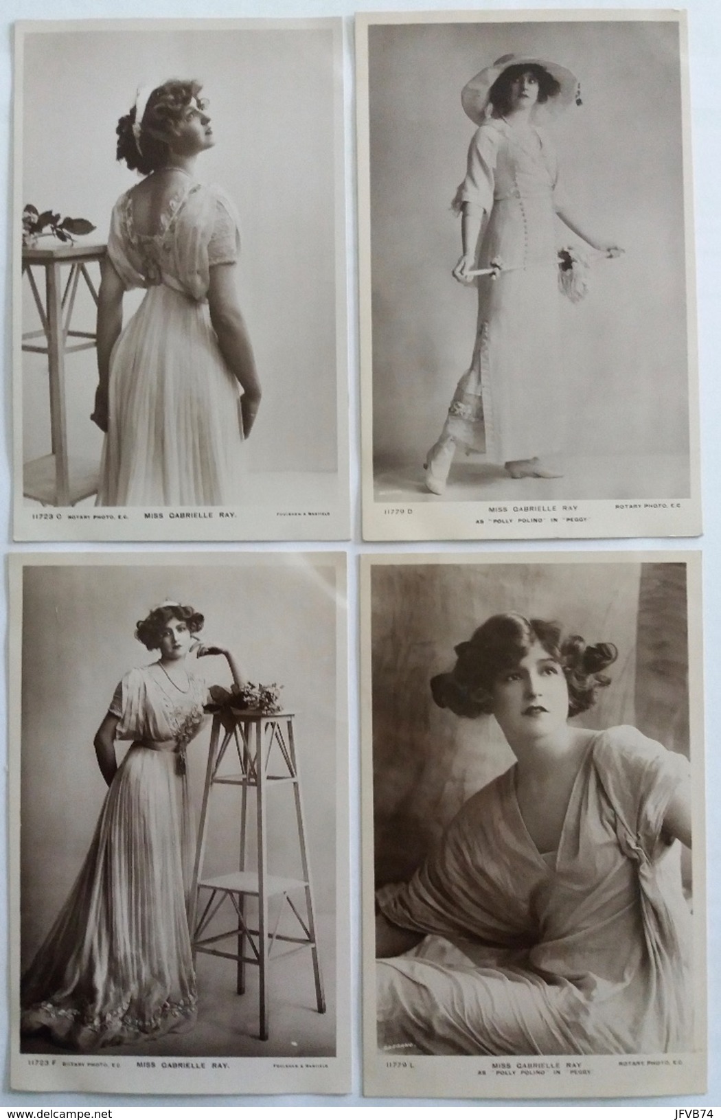 4 X CPA Miss Gabrielle Ray Rotary Photo ( 2 X As Peggy Polino In 'Peggy' ) - Artistes