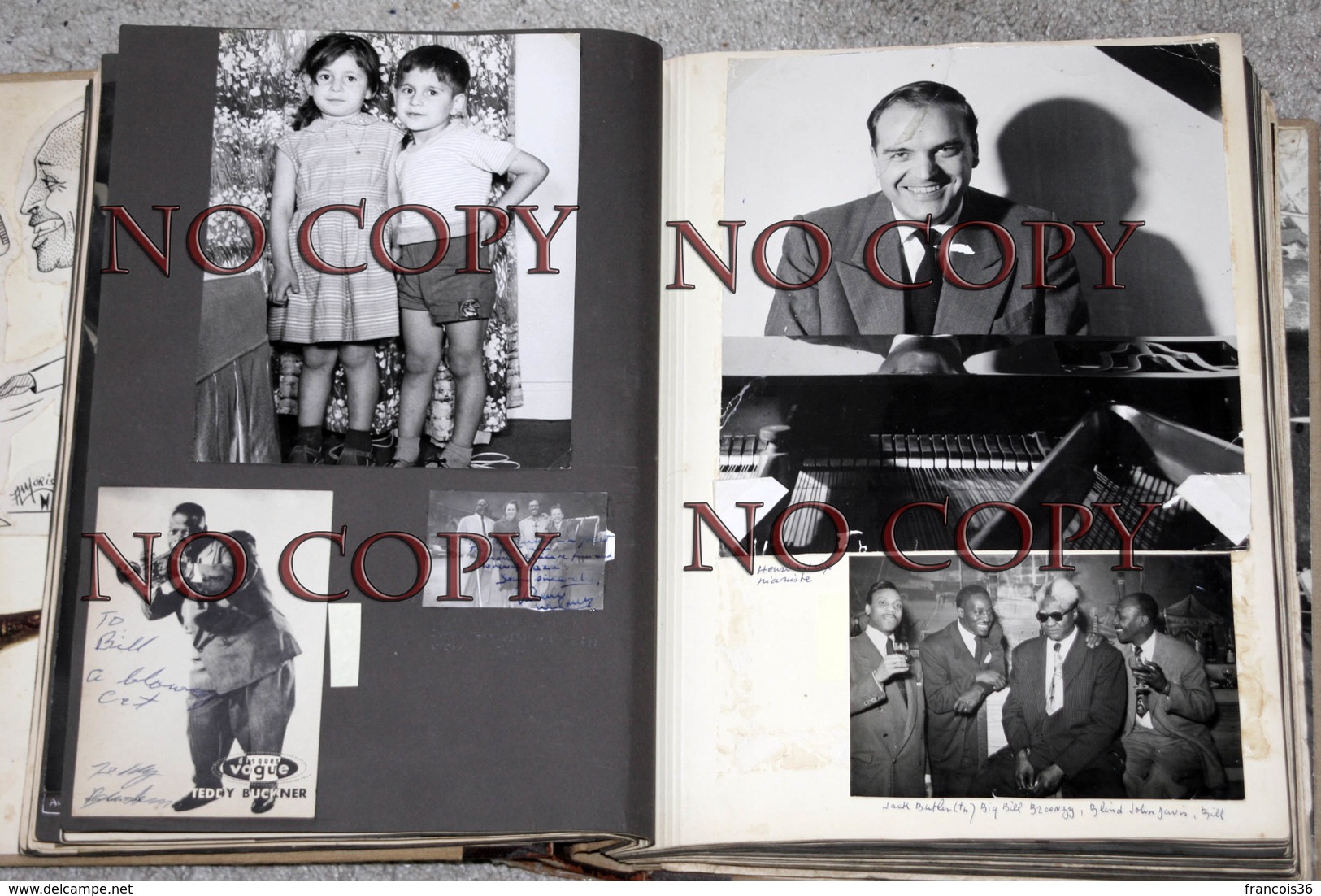 ALBUM de 377 photographies Collection privée de Bill Coleman avec Louis Armstrong Ray Charles - Jazz Swing Blues 50s 60s