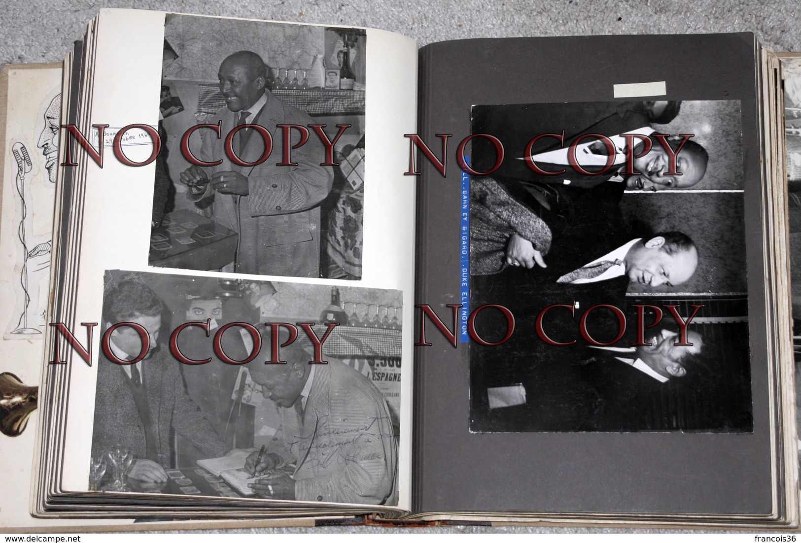 ALBUM de 377 photographies Collection privée de Bill Coleman avec Louis Armstrong Ray Charles - Jazz Swing Blues 50s 60s