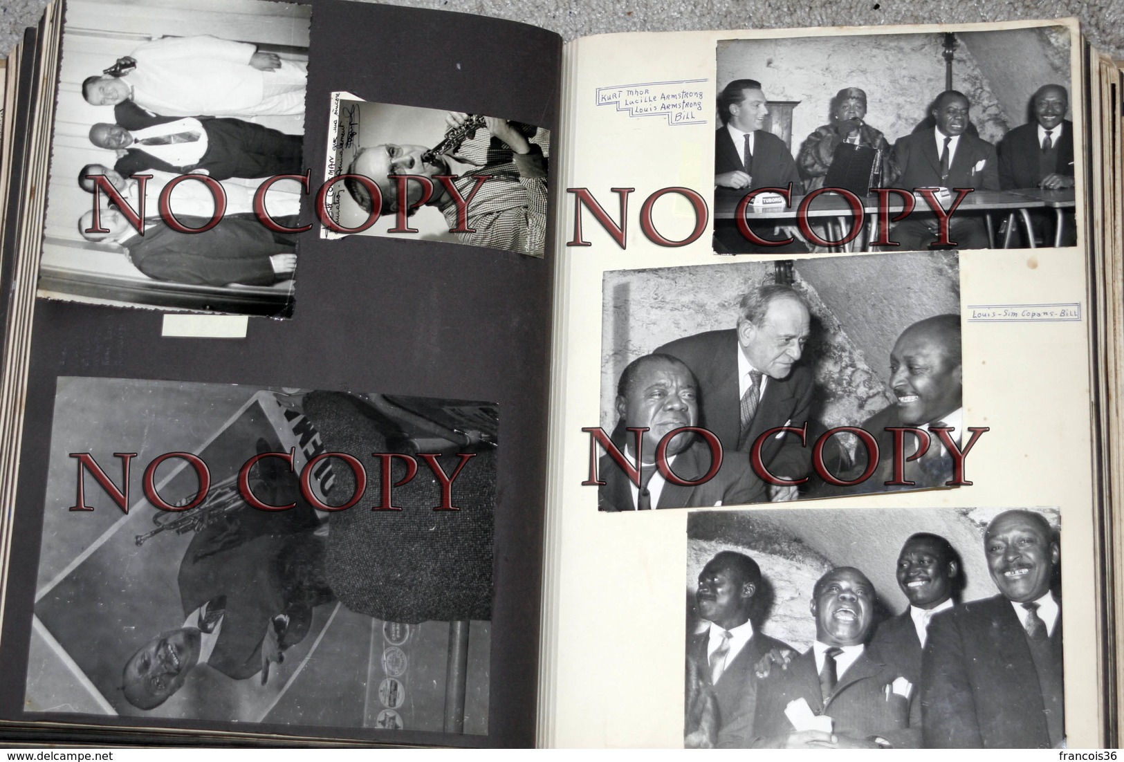 ALBUM de 377 photographies Collection privée de Bill Coleman avec Louis Armstrong Ray Charles - Jazz Swing Blues 50s 60s