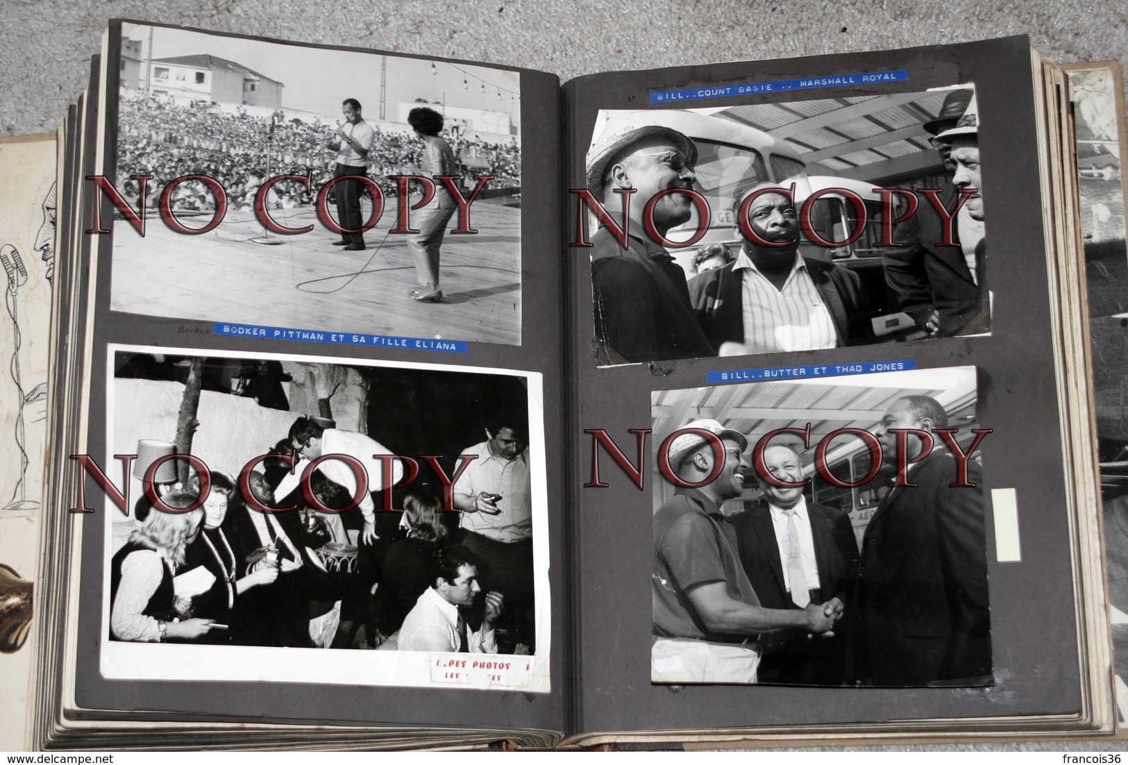 ALBUM de 377 photographies Collection privée de Bill Coleman avec Louis Armstrong Ray Charles - Jazz Swing Blues 50s 60s