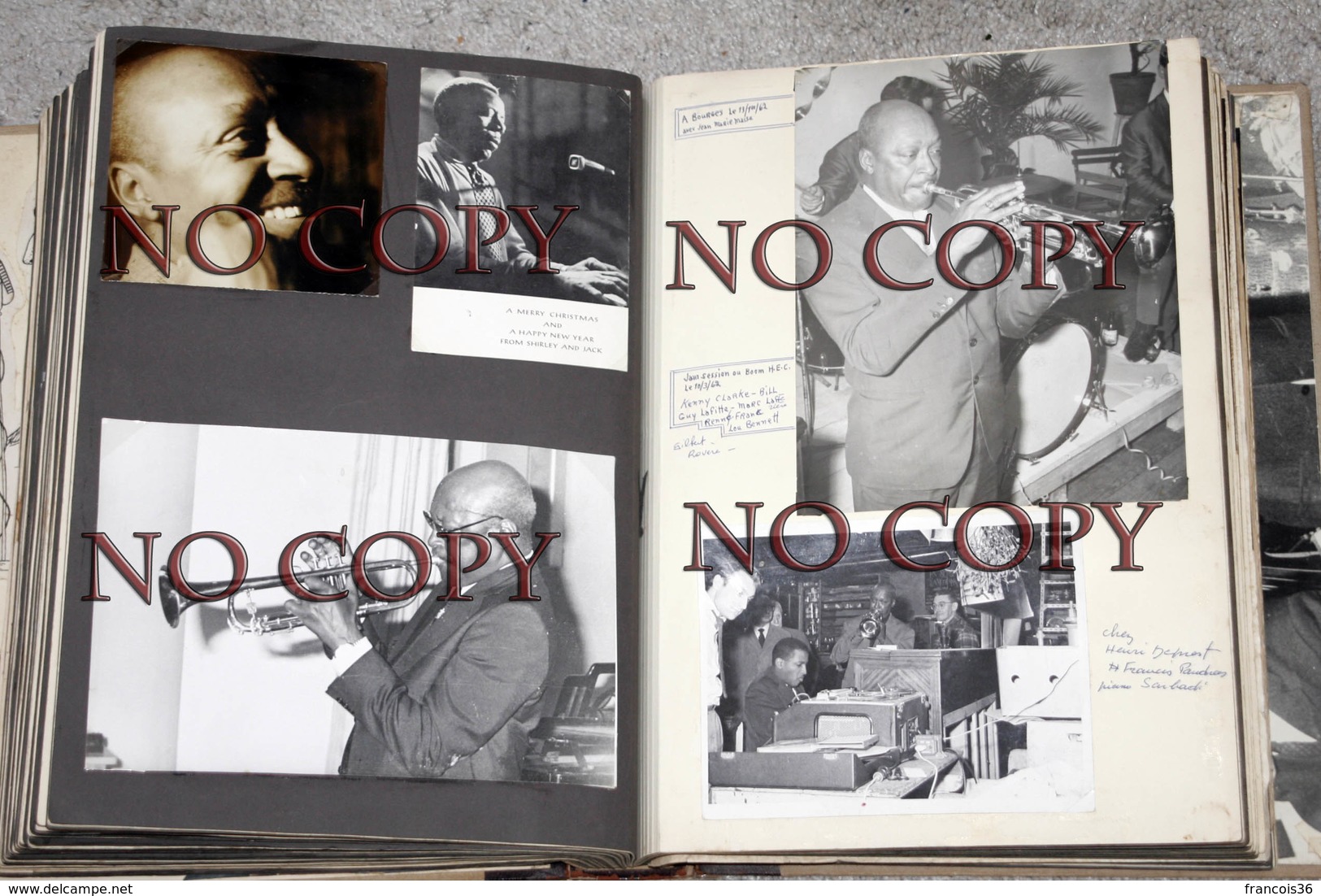 ALBUM de 377 photographies Collection privée de Bill Coleman avec Louis Armstrong Ray Charles - Jazz Swing Blues 50s 60s