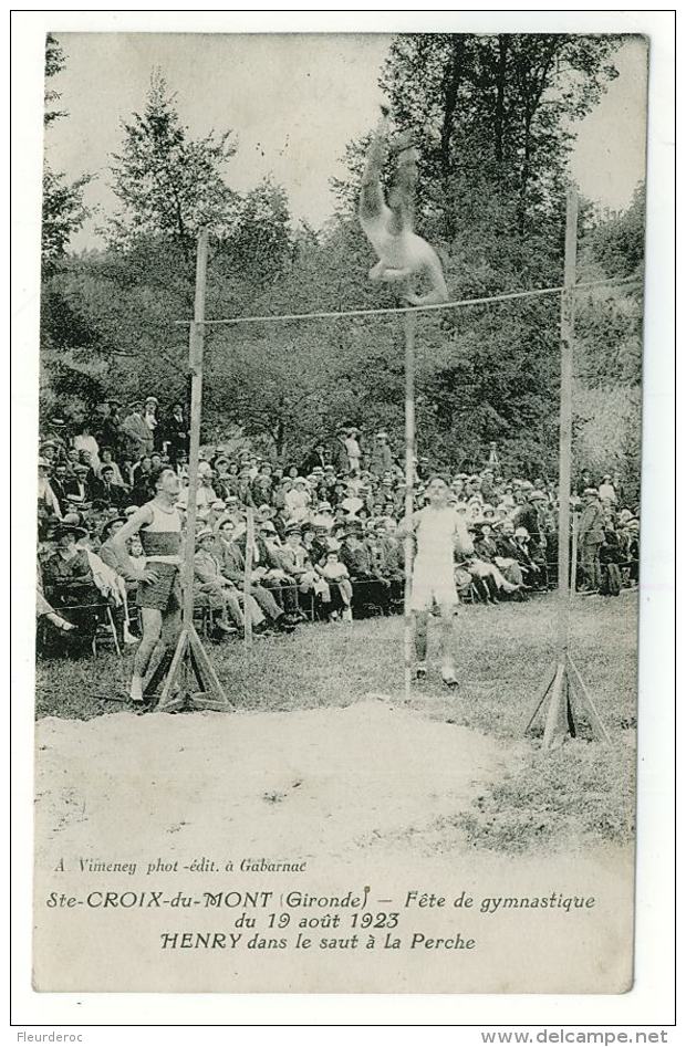 33 - T50480CPA - SAINTE CROIX DU MONT - Fête De Gymnastique Du 19/08/23 - HENRY Dans Le Saut à La Perche - Très Bon état - Autres & Non Classés