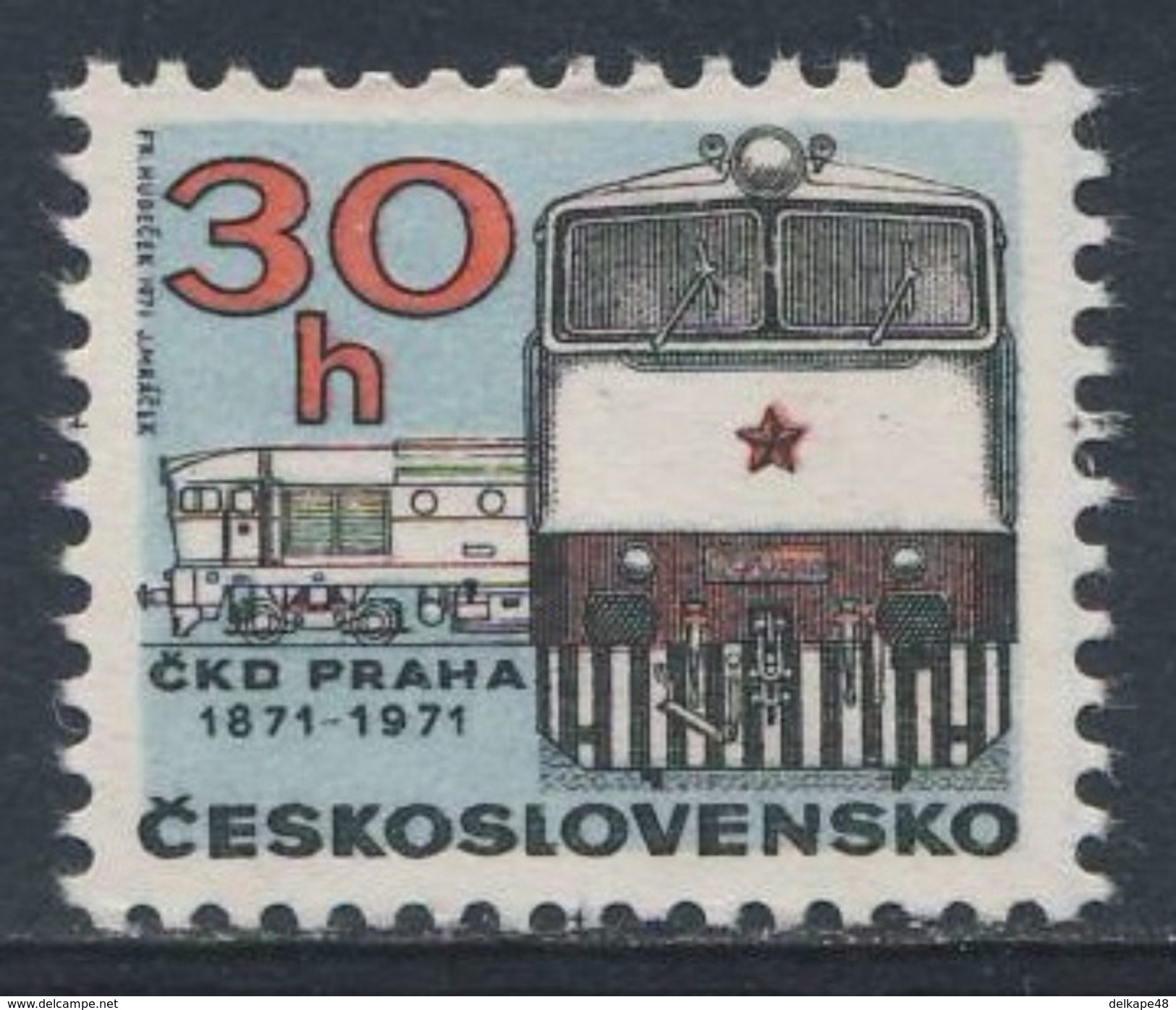 Tschechoslowakei Czechoslovakia 1971 Mi 2021 - Class T478.3 Diesel Locomotive - Cent. Prague C.K.D. Locomotive Works - Treinen