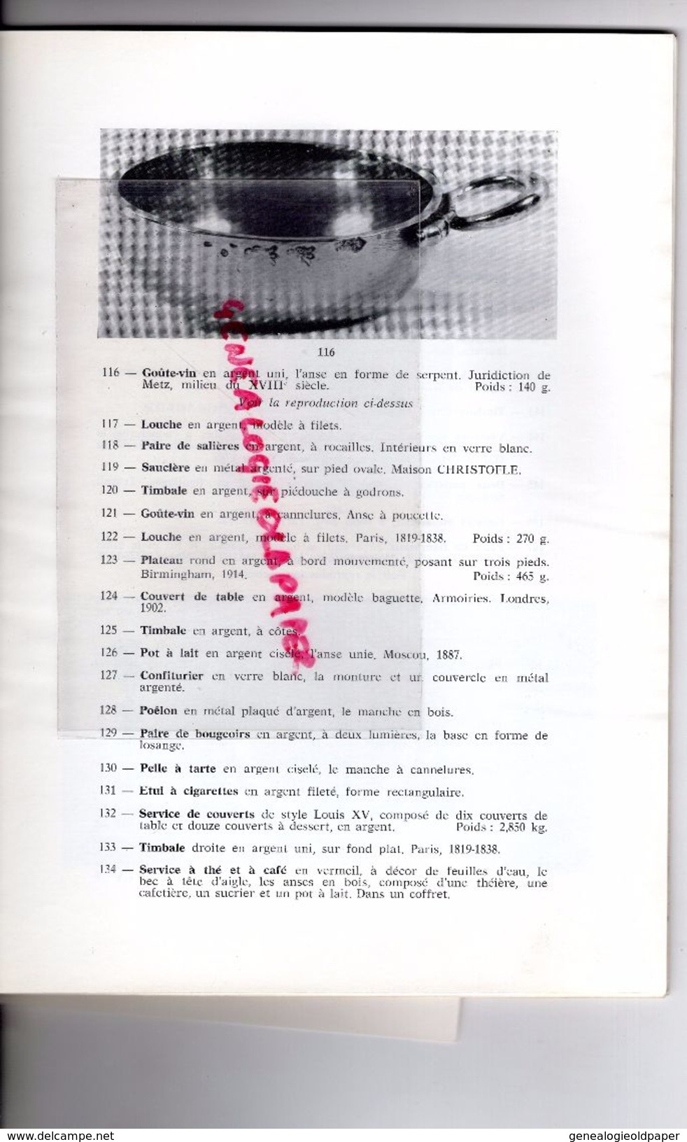 78- VERSAILLES- CATALOGUE VENTE ME PAUL MARTIN- ORFEVRERIE -BIJOUX-MEUBLES -TAPISSERIE AUBUSSON-HOTEL CHEVAU LEGERS-1973 - Programme