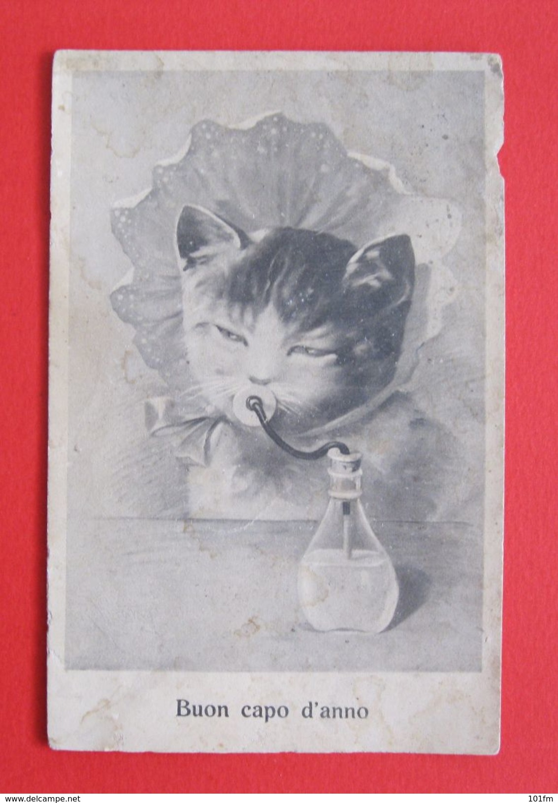 Cat - New Year Greetings 1917 - Nice Postcard - Katzen