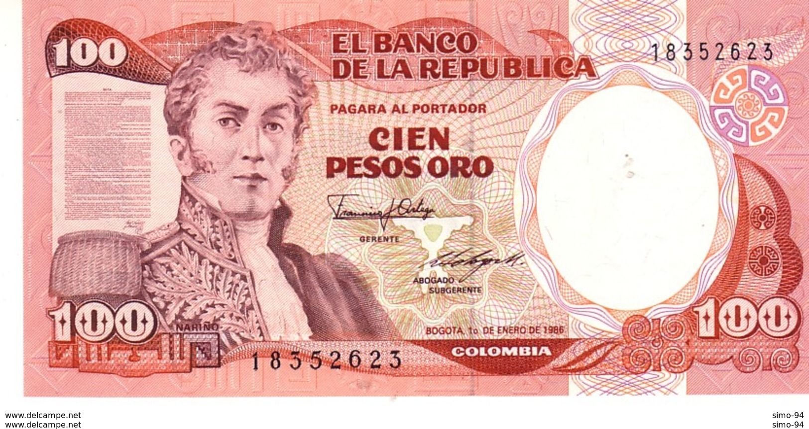 Colombia P.426 100 Pesos 01-01-1986 Unc - Colombia