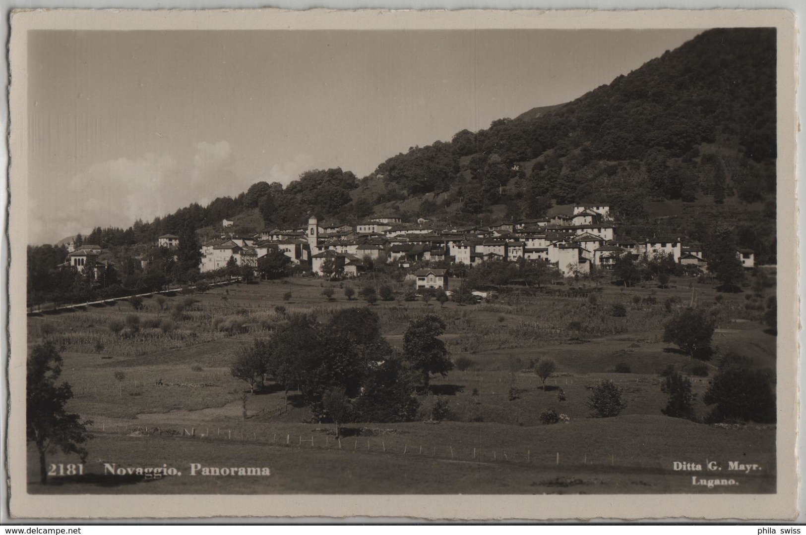 Novaggio - Panorama - Photo: Ditta G. Mayr No. 2181 - Novaggio