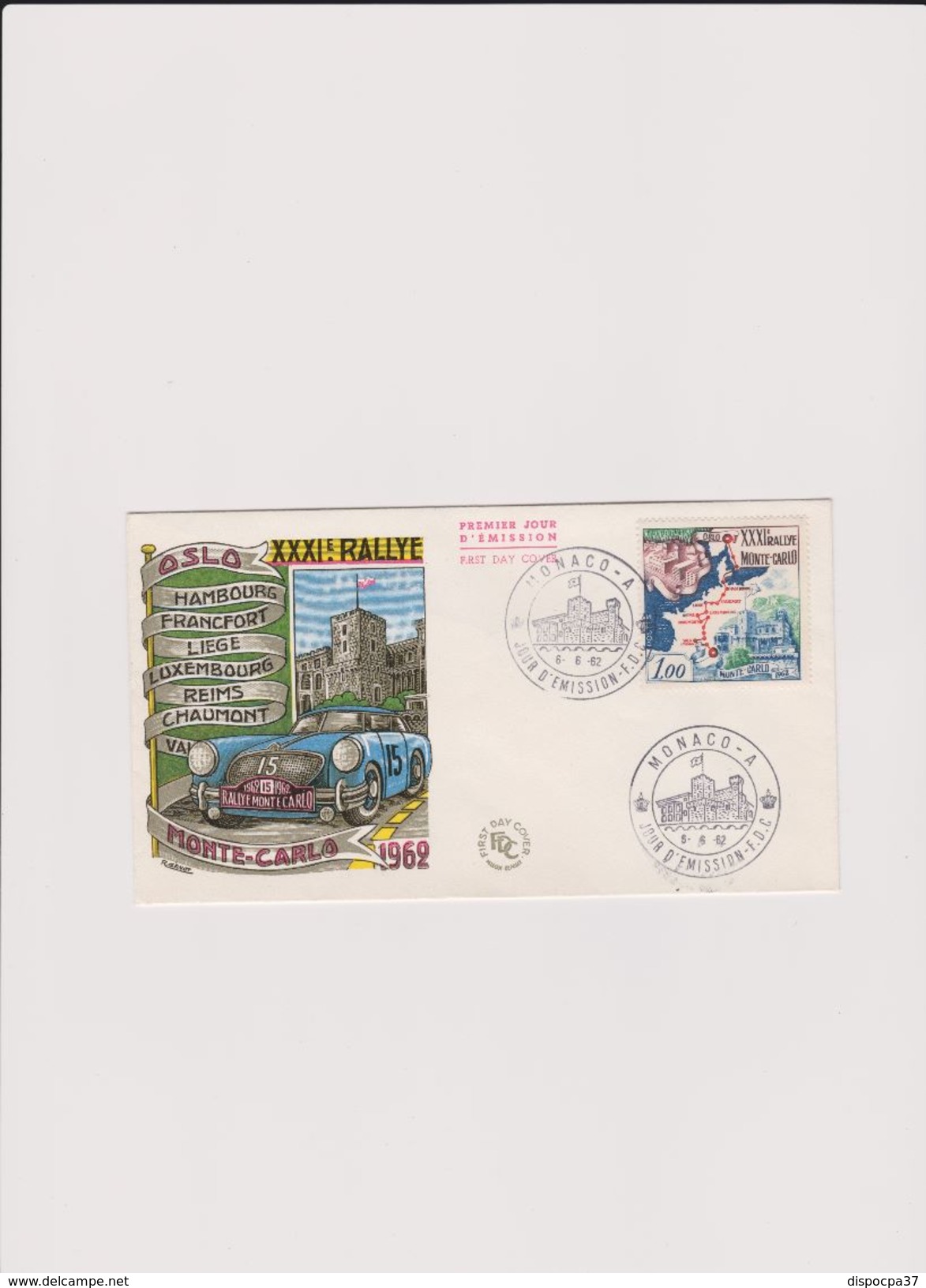 FDC  / MONACO  6/6/1962  - XXXI ° RALLYE MONTE-CARLO - FDC