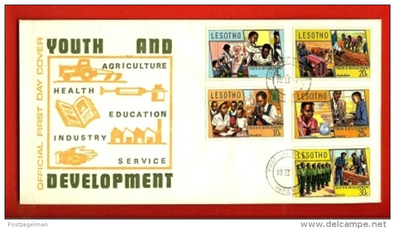 LESOTHO, 1974, Mint F.D.C., MI 151-155, Youth And Development, F979 - Lesotho (1966-...)