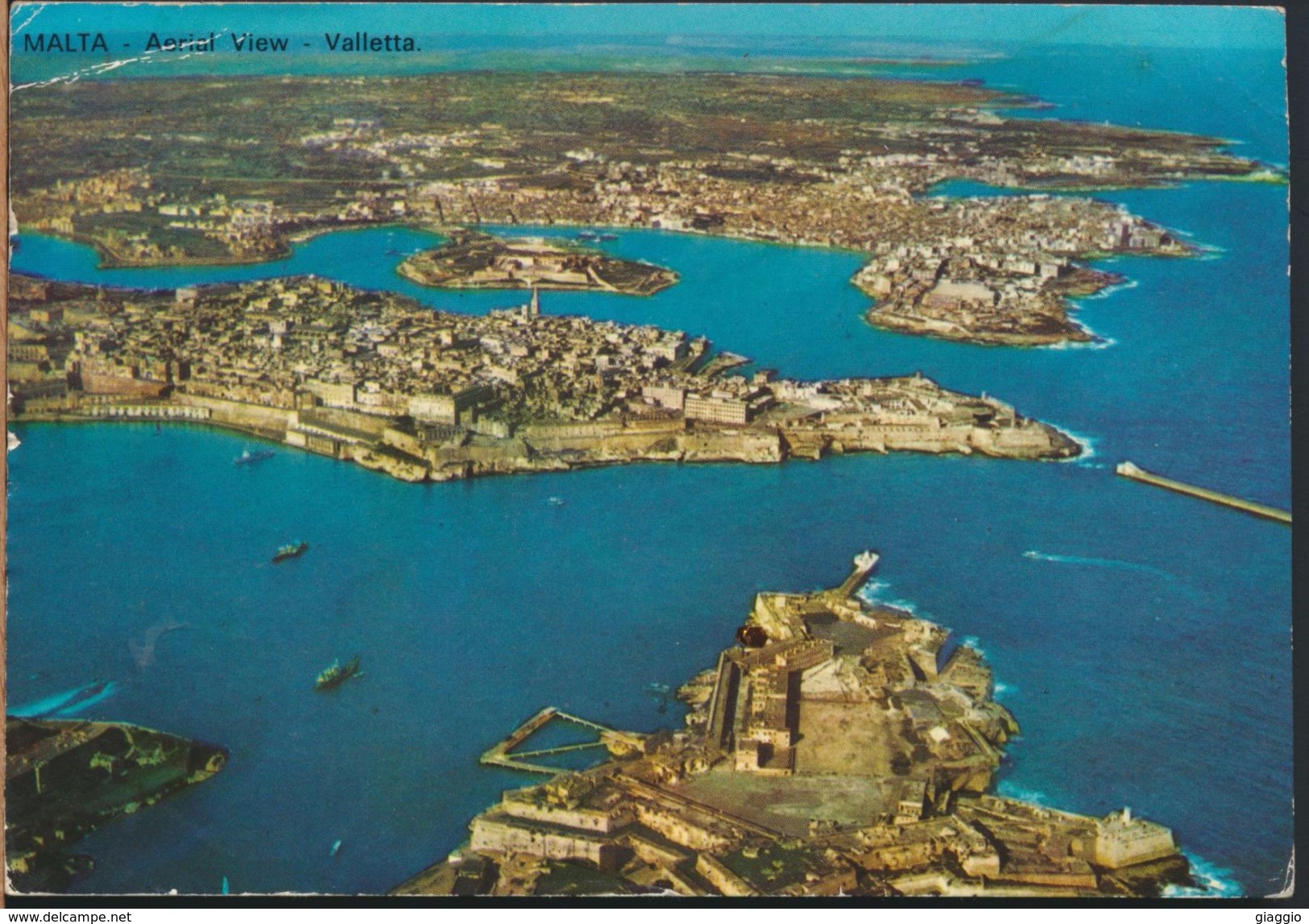 °°° 6511 - MALTA - VALLETTA - AERIAL VIEW - 1986 With Stamps °°° - Malta