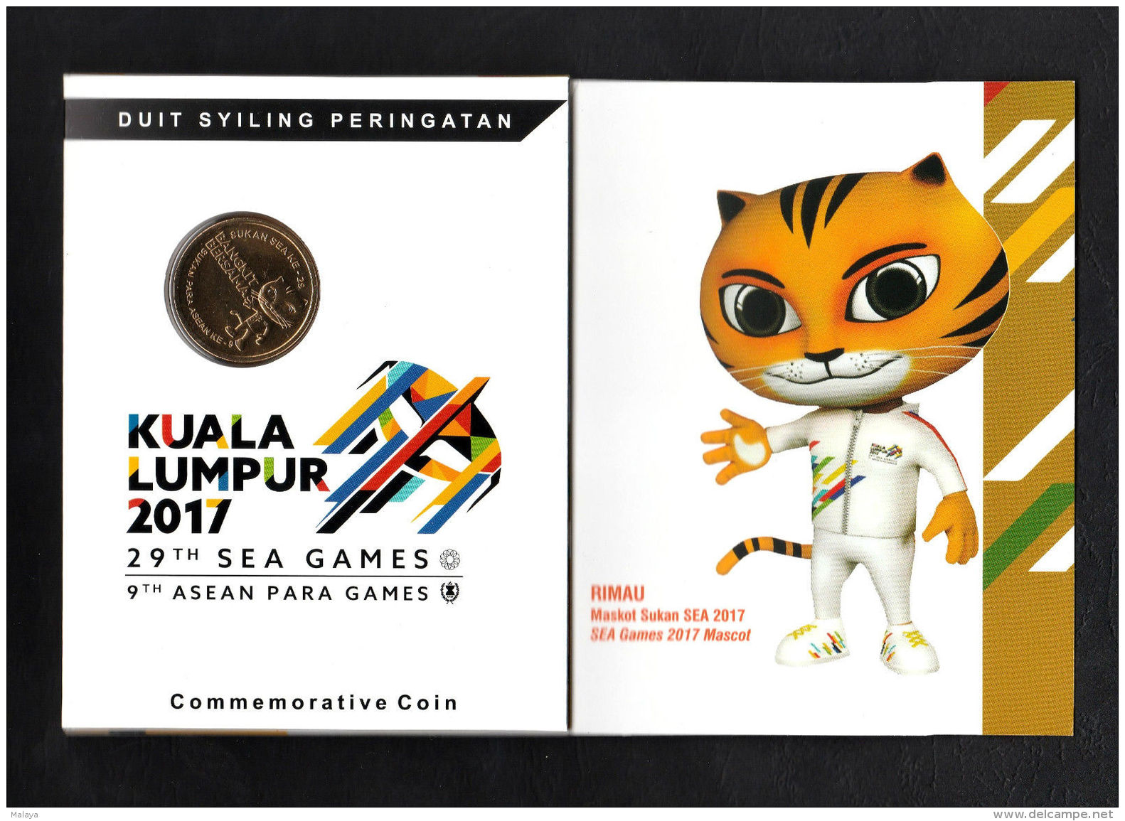 Malaysia 2017 1 Ringgit  29th Sea Games Brunei Singapore Thailand Myanmar 9th Asean NORDIC GOLD COIN (B.U.) Cambodia - Malaysia