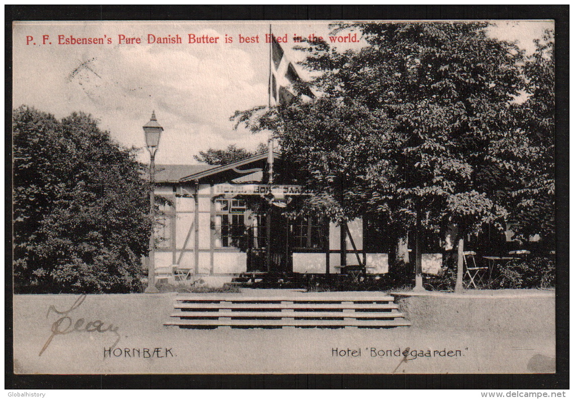 DD1962  DENMARK  HORNBEK HOTEL BONDEGAARDEN  POSTCARD - Denemarken