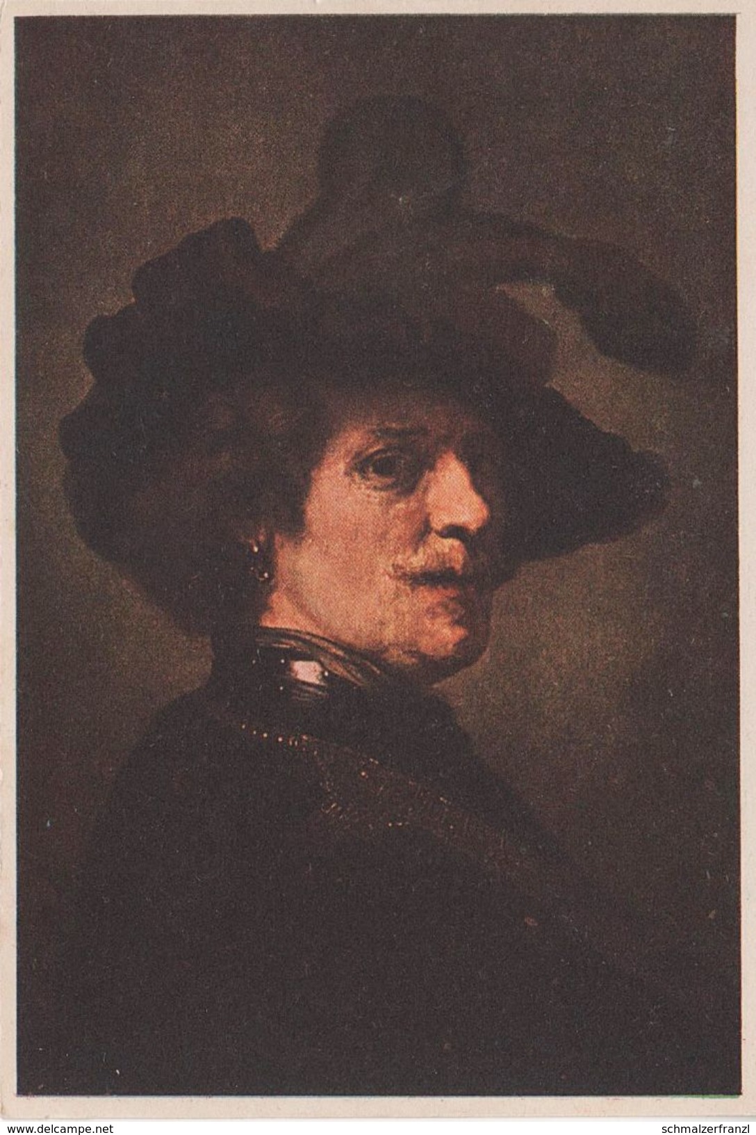 Künstlerkarte AK Rembrandt No. 1 1606 - 1669 Zelfportret Als Officier Portrait Du Peintre Lui - Meme Comme Officier - Voor 1900