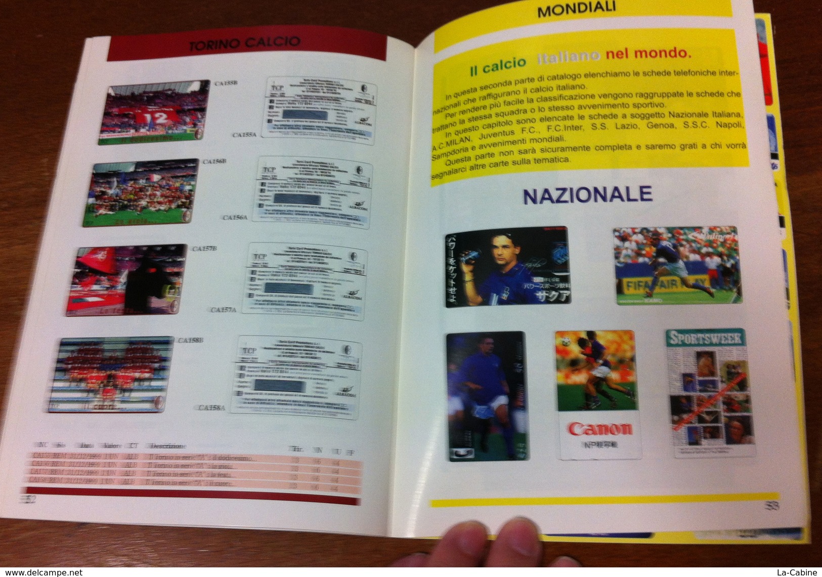 TELECARTE CATALOGUE DES TÉLÉCARTES ITALIENES DE FOOTBALL ÉDITION 1999 OCCASION ÉTAT CORRECT