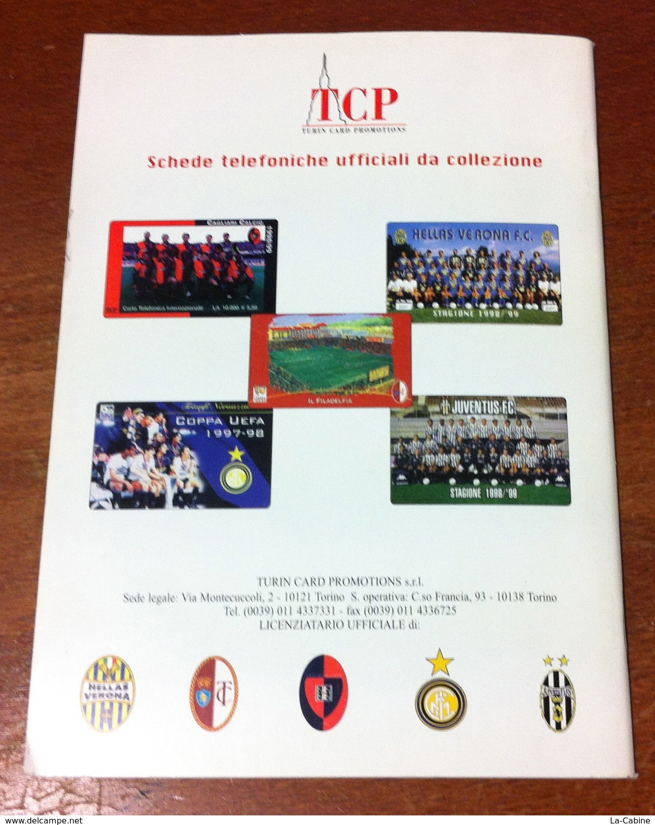 TELECARTE CATALOGUE DES TÉLÉCARTES ITALIENES DE FOOTBALL ÉDITION 1999 OCCASION ÉTAT CORRECT