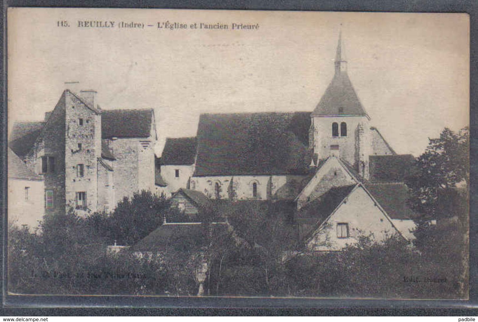 Carte Postale 36. Reuilly L'église Et L'ancien Prieuré   Trés Beau Plan - Autres & Non Classés