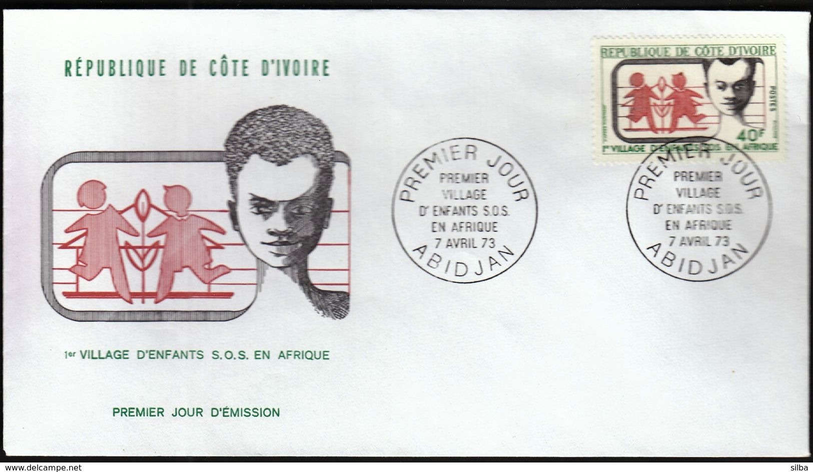 Ivory Coast Abidjan 1973 / FDC / SOS Villages For Homeless Children In Africa - Other & Unclassified