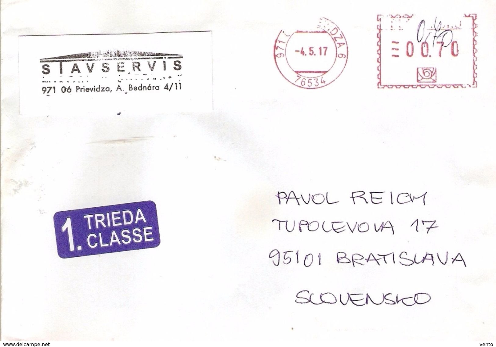 Slovakia Letter Prievidza 2017 ... Ai073 - Briefe U. Dokumente