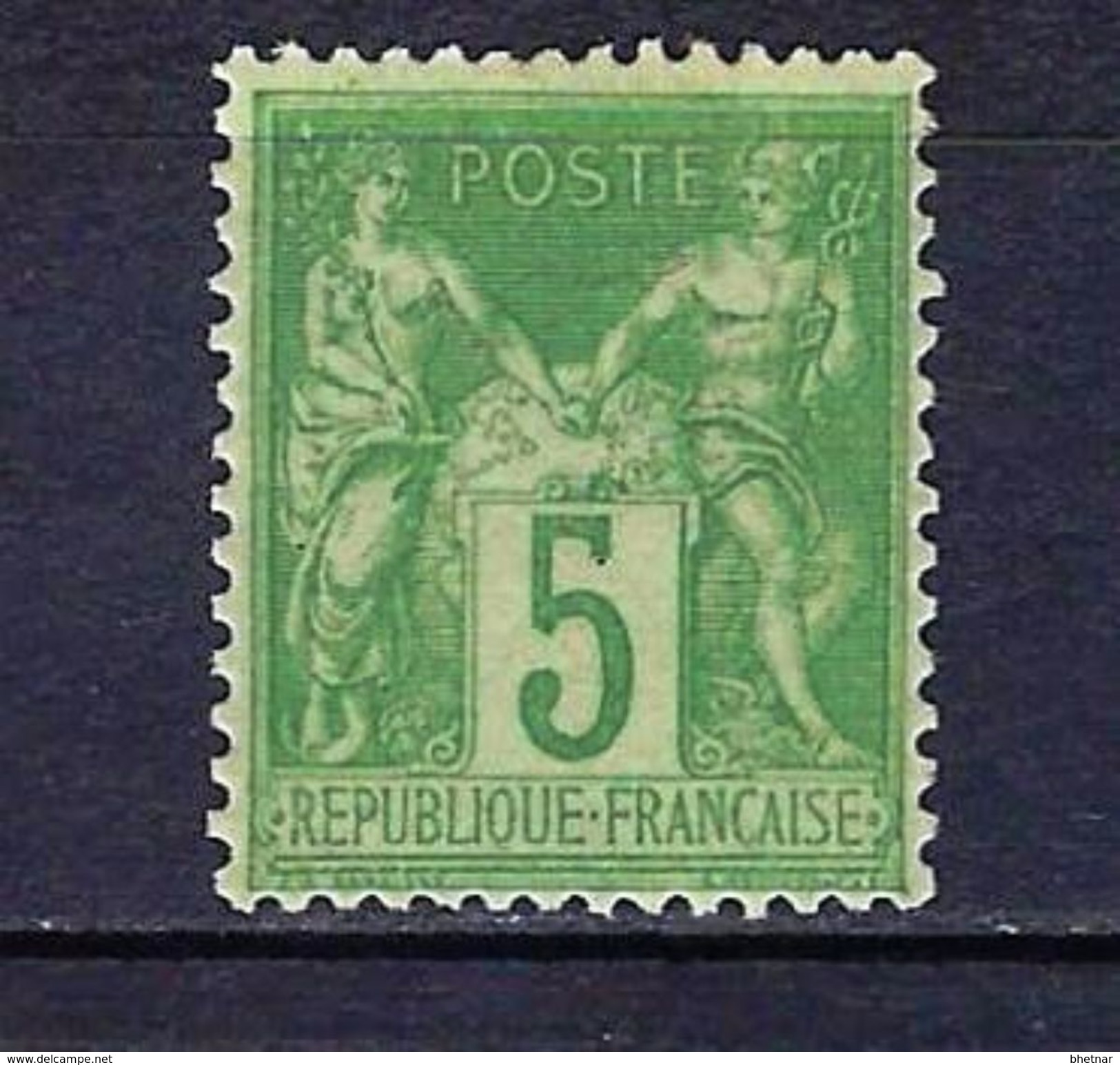 FR YT 102 " Sage 5c. Vert-jaune " Neuf* - 1898-1900 Sage (Type III)