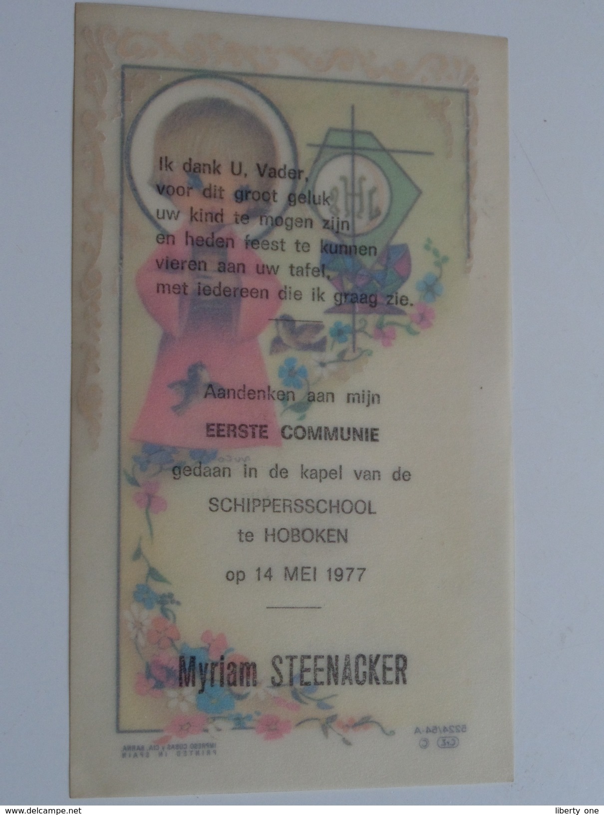 Myriam STEENACKER Op 14 Mei 1977 Te HOBOKEN Schippersschool ( Zie Foto's ) ! - Communion