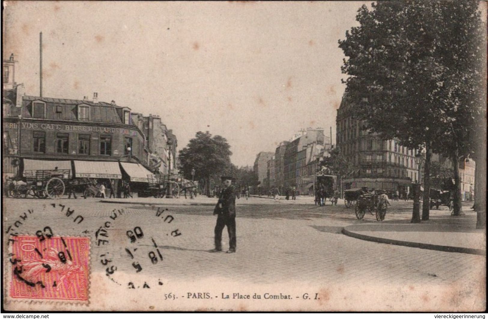 ! [75] Cpa, Paris La Place Du Combat, 1905 - Plazas