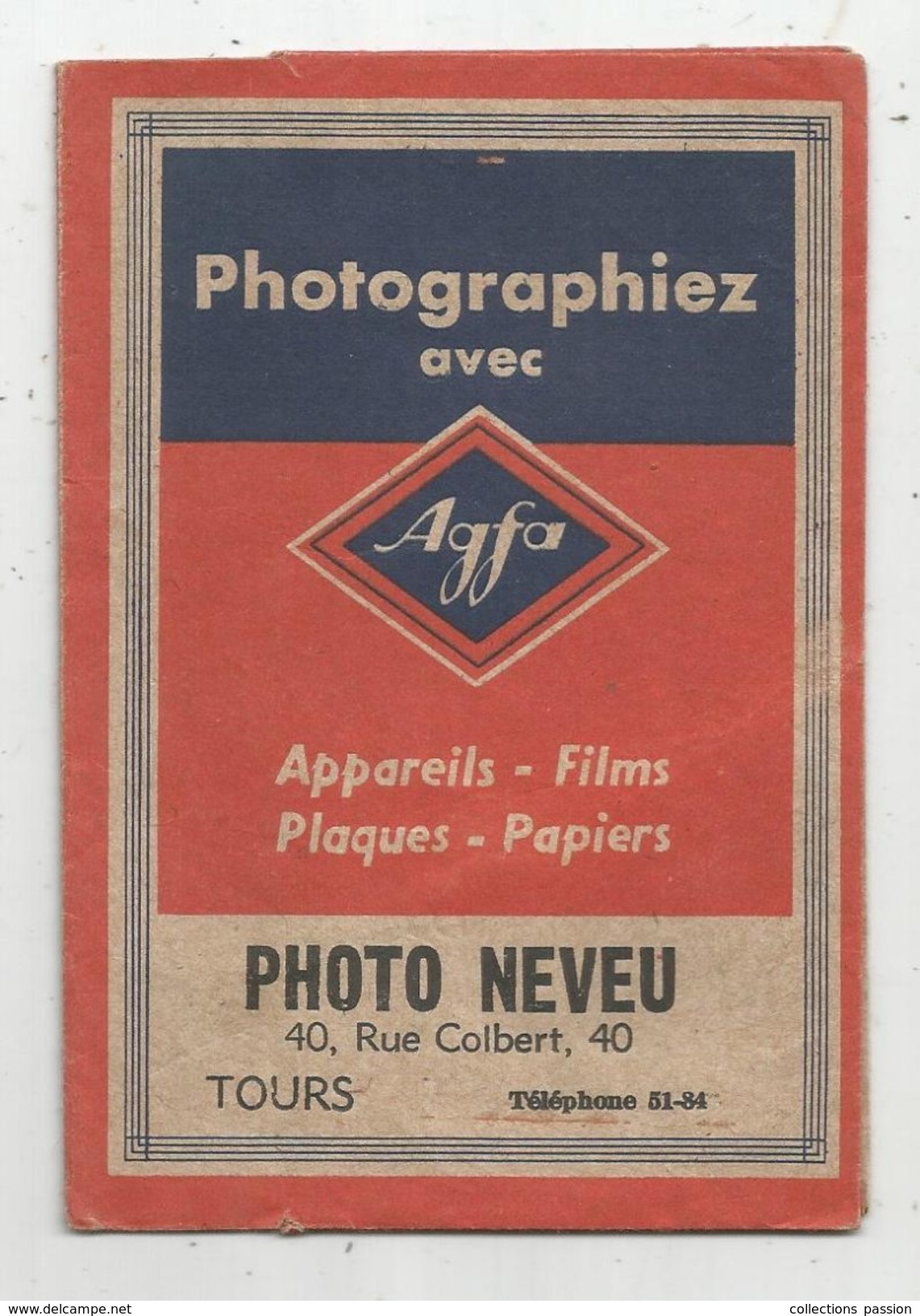 POCHETTE DE PHOTOGRAPHIES , AGFA , Photo NEVEU , Tours - Other & Unclassified