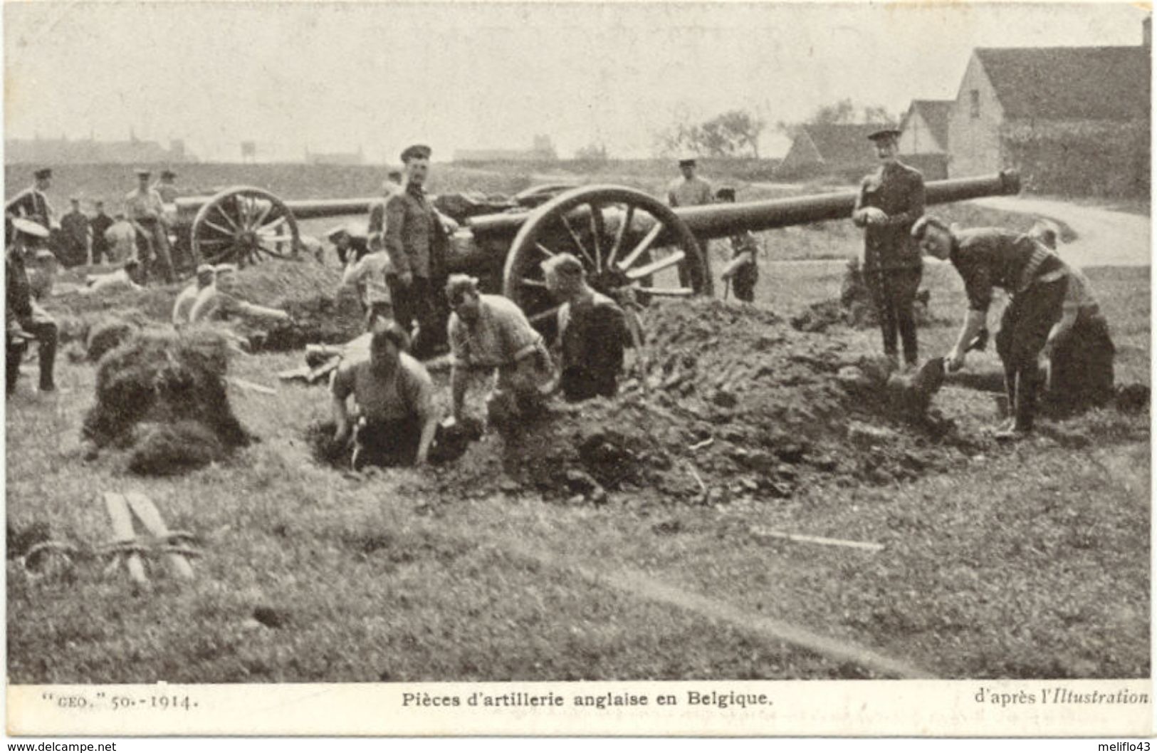 Militaria /CPA - Pièces D'Artillerie Anglaise En Belgique - Materiaal