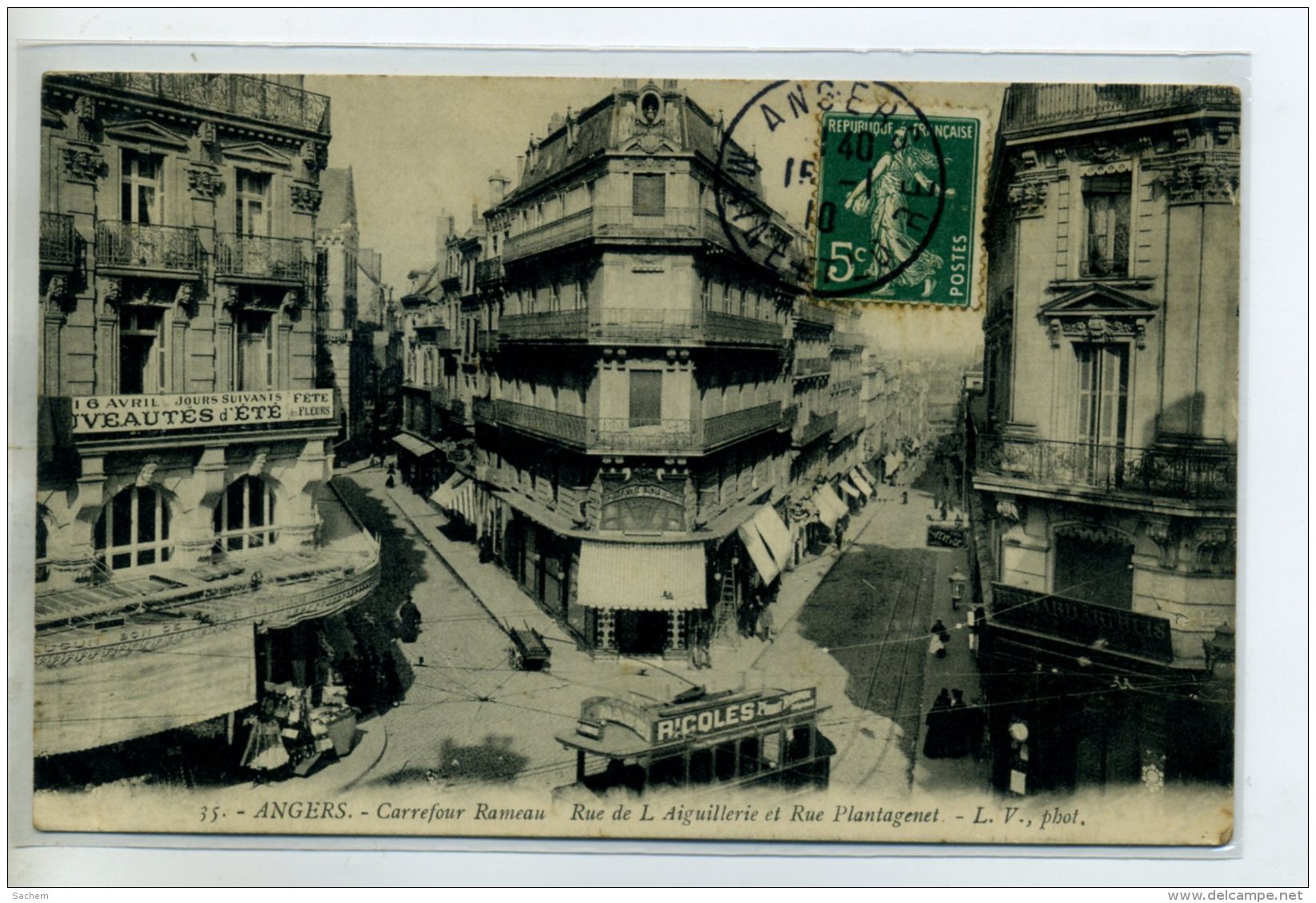 49 ANGERS Tramway Ricqles Carrefour Rameau Rue Aiguillerie Et Rue Plantagenet 1910    /D25-2014 - Angers