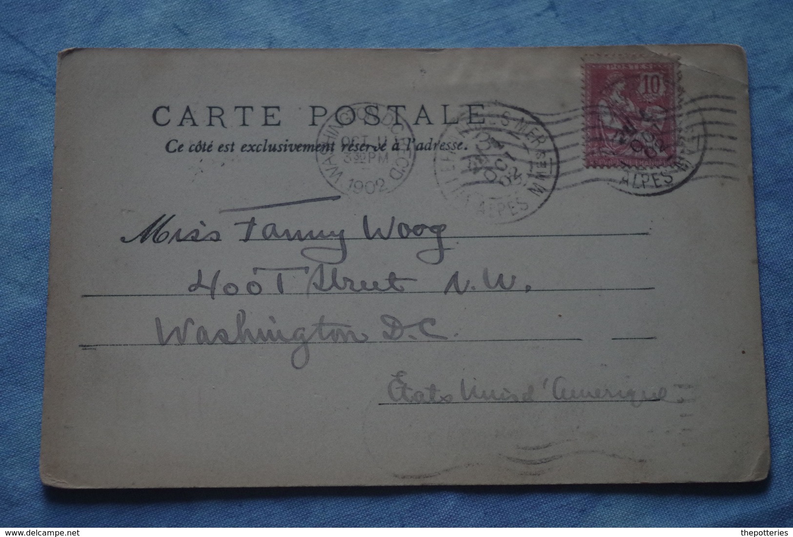 2-306 SOSPEL CPA 1902 USA Villefranche Sur Mer Timbre Français Oblitéré France Et Washington USA Double Obliteration - Lettres & Documents