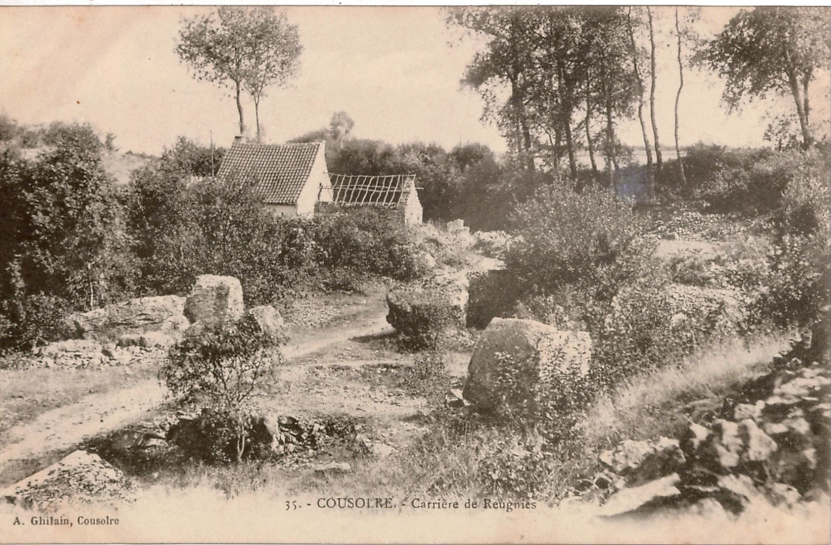 Cpa 59 COUSOLRE  Carrière De Marbre Du Hameau De REUGNIES  , Peu Courante, Dos Simple, Vierge, TBE - Other & Unclassified