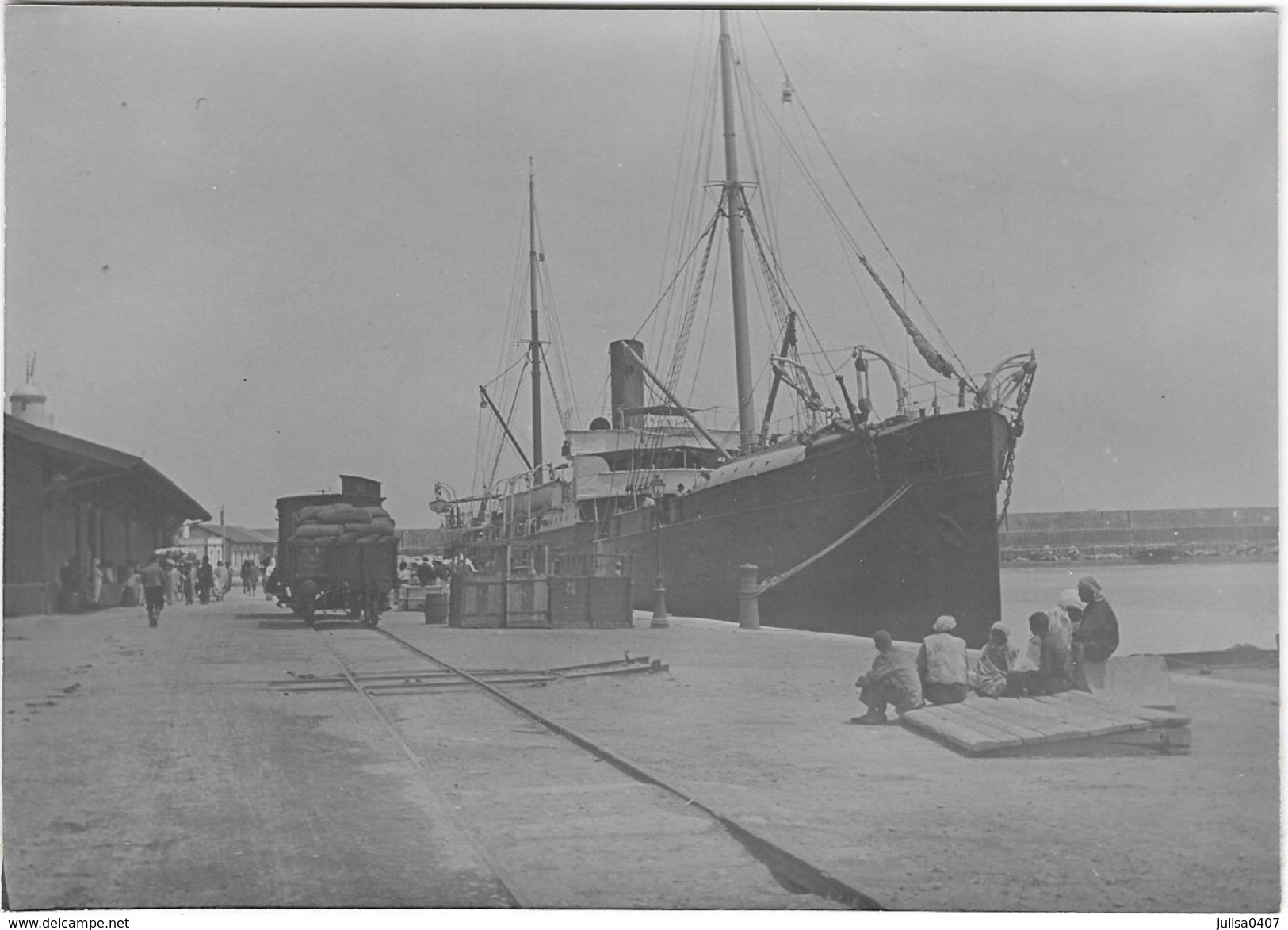 PHILIPPEVILLE (Algérie) Acienne Photographie Port Paquebot La Ville De Bone Beau Plan Vers 1900-10 - Skikda (Philippeville)