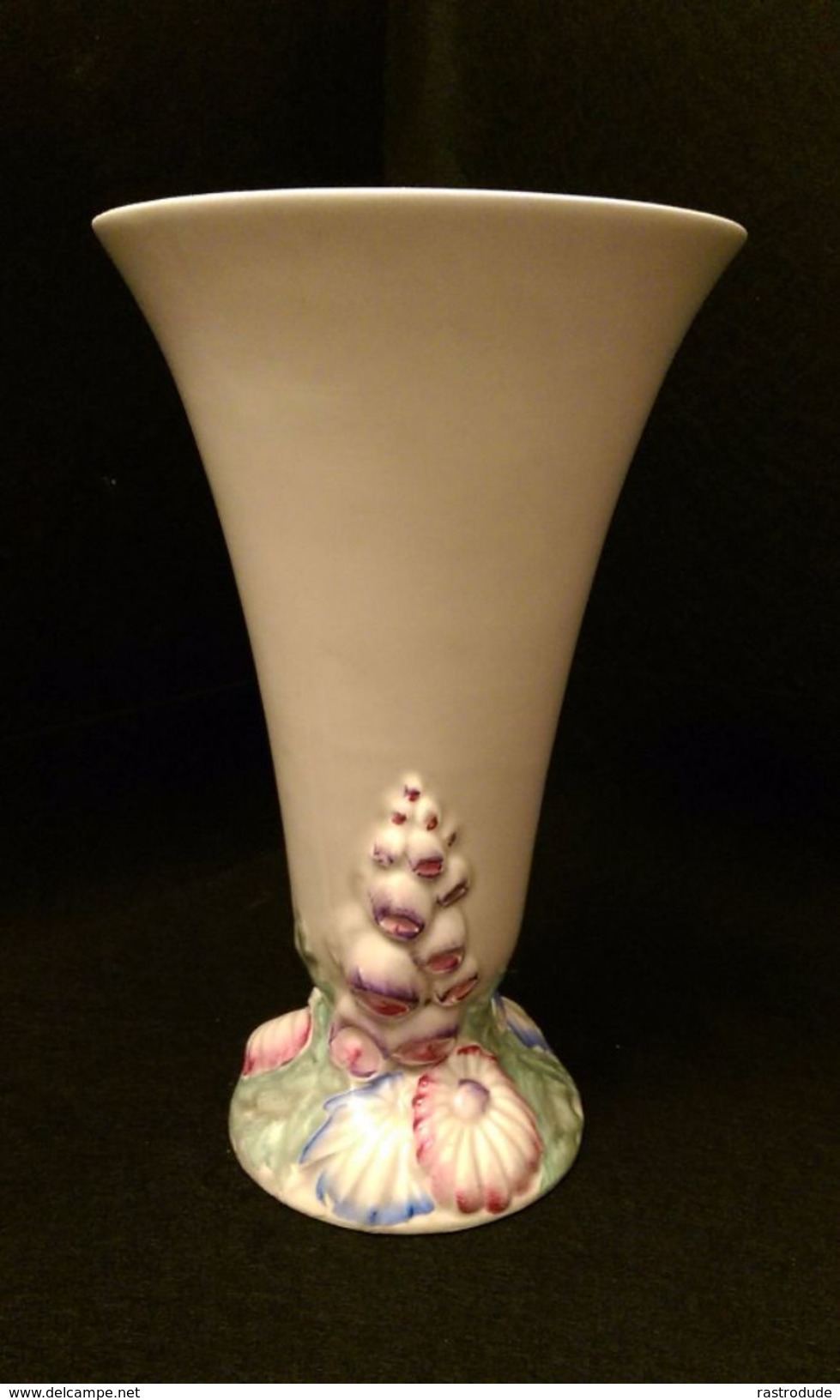 1930 Clarice Cliff Trumpet Vase " My Garden " Foxgloves - Clarice Cliff