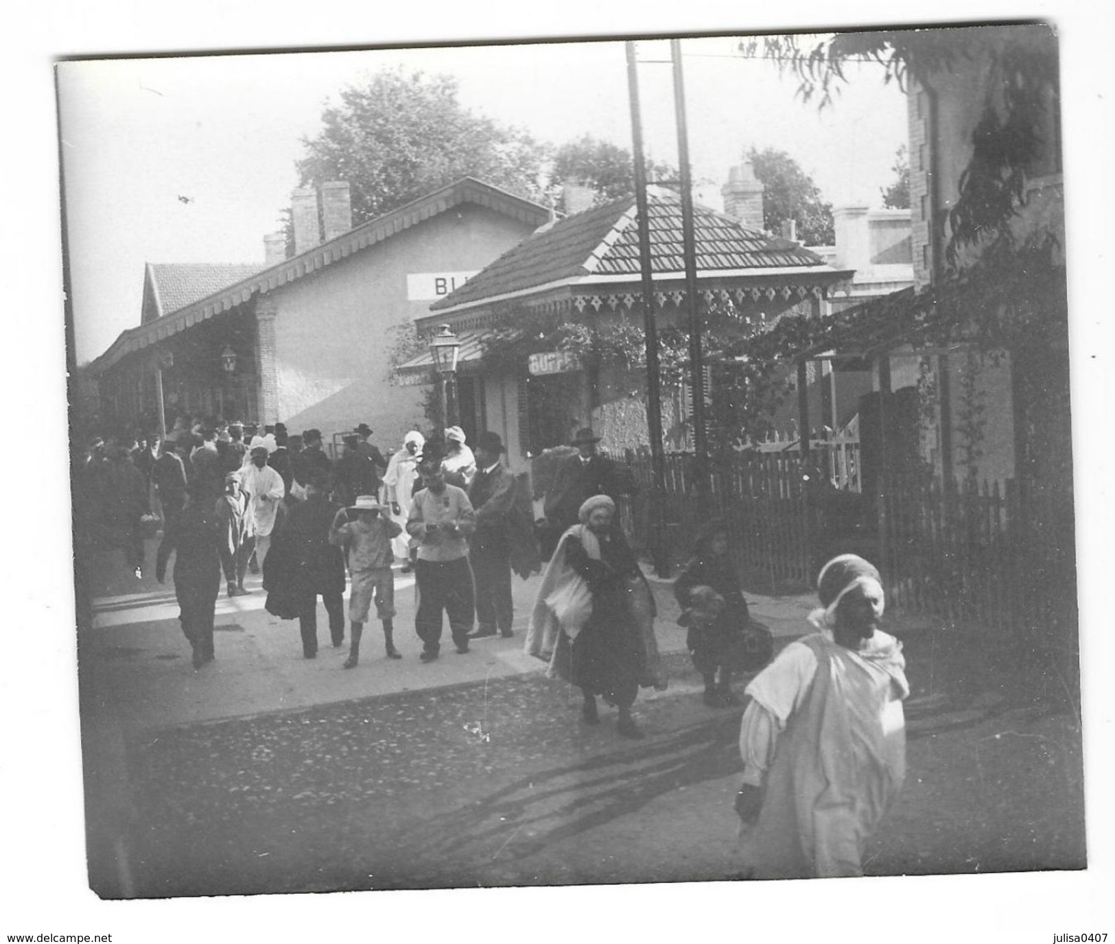 BLIDA (Algérie)  Ancienne Photographie Quais De La Gare  Belle Animation Vers 1900-10 - Blida