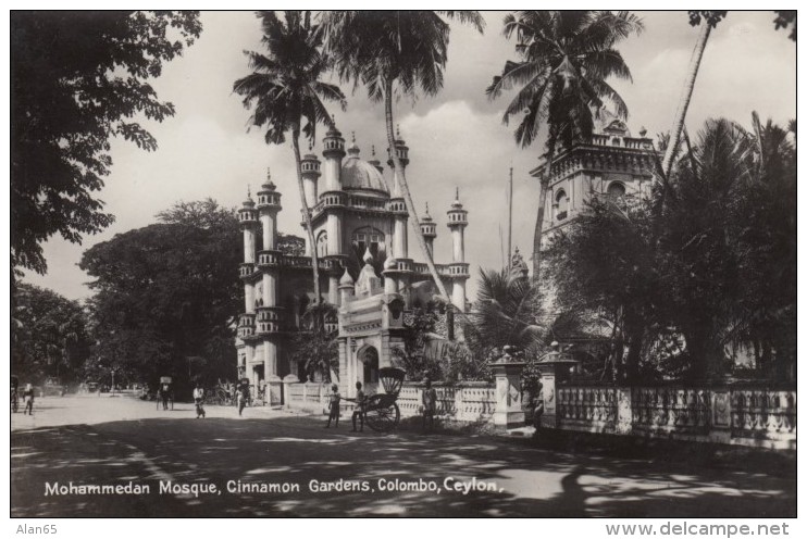 Colombo Ceylon Sri Lanka, Cinnamon Gardesn, Mohammedan Mosque, Islam, C1920s/30s Vintage Real Photo Postcard - Sri Lanka (Ceylon)