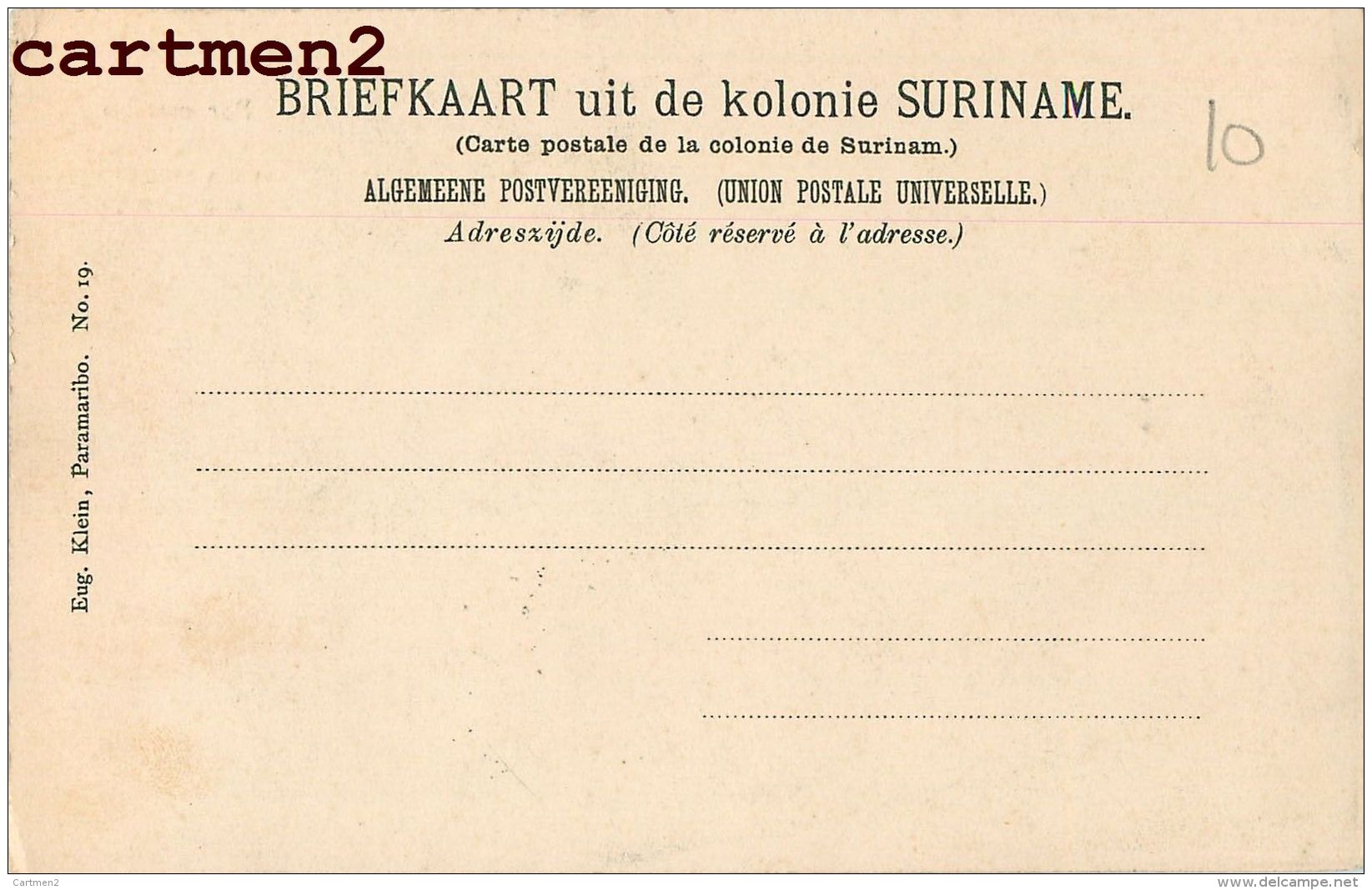 PARAMARIBO SURINAM MARKT AAN DER HEILIGEN WEG Z.G. WOWOJO SURINAME 1900 KOLONIE - Suriname