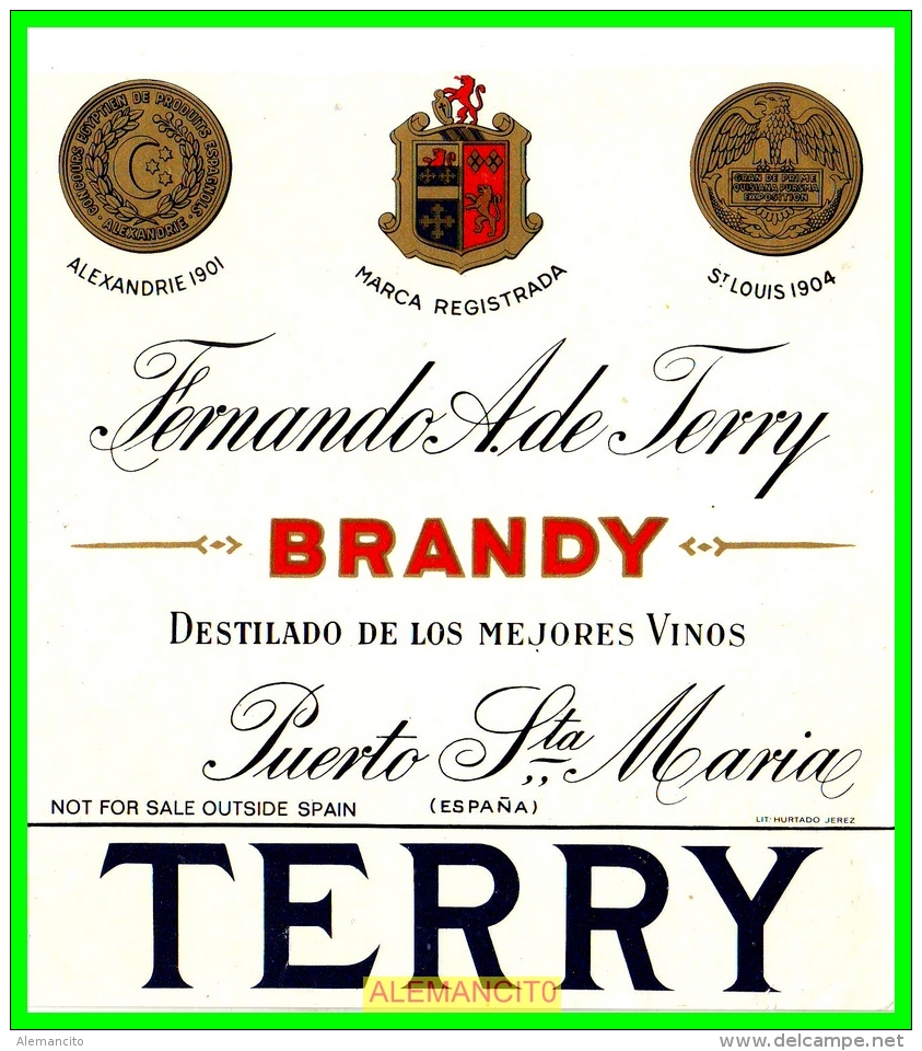 ETIQUETA  BODEGAS  FERNANDO A. De TERRY   EL PUERTO DE SANTA MARIA - Otros & Sin Clasificación