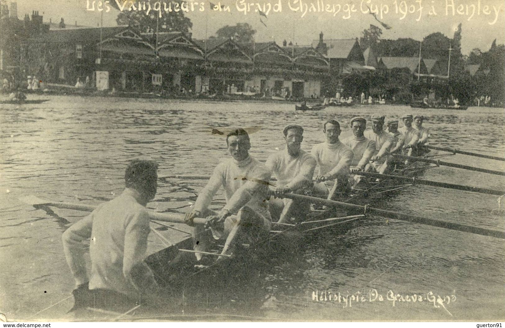 CPA (sport Nautique Aviron)   LES VAINQEURS DU GRAND CHALLENGE CUP 1907 A HENLEY (carte Photo) ( Boite 14) - Rowing